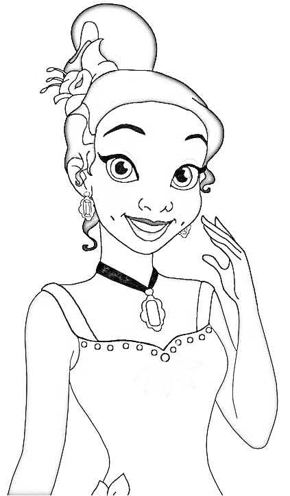 Princess Tiana happy Coloring Page - SheetalColor.com