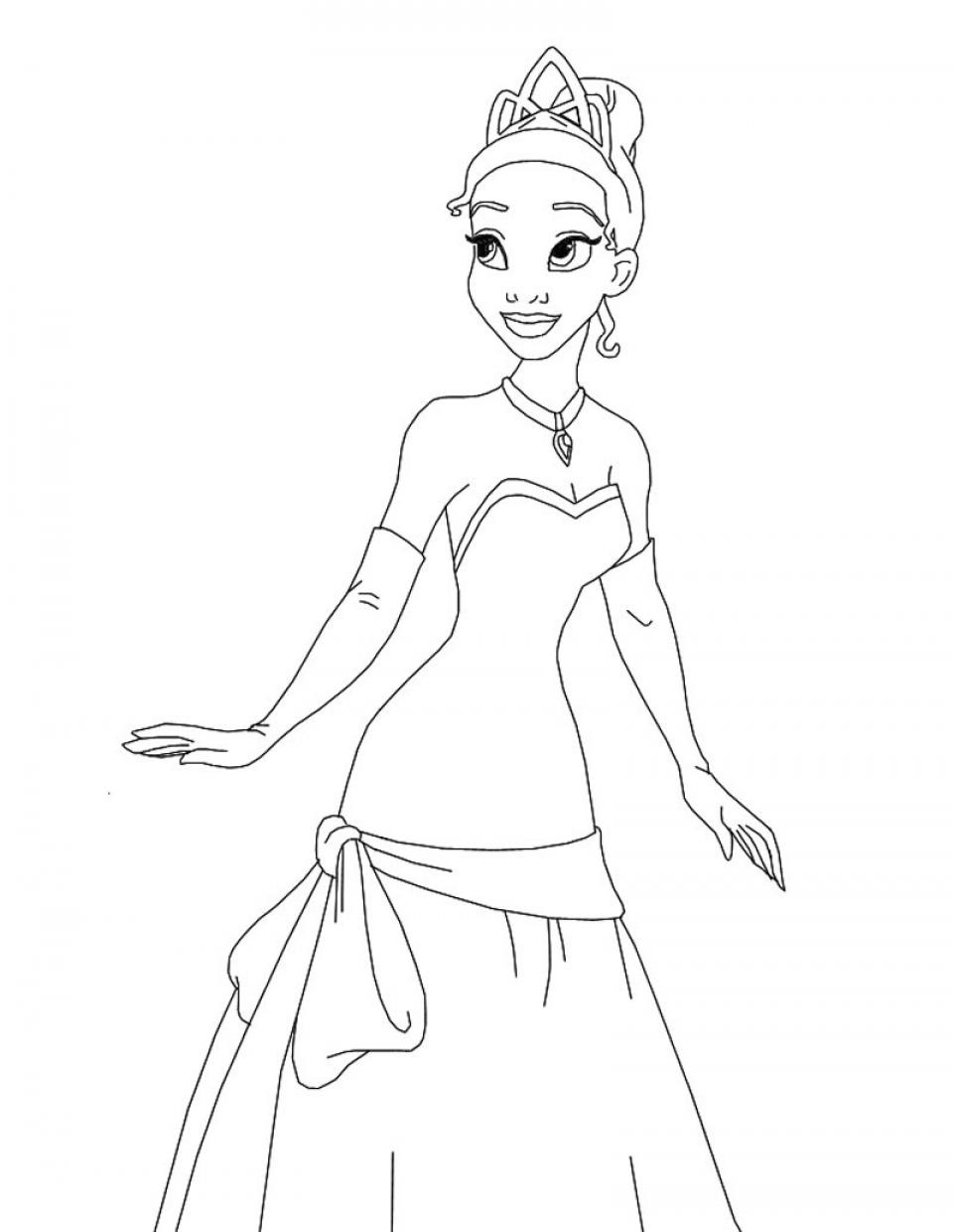 Tiana Coloring Sheets (The Princess and the Frog, Disney) - Coloring Sheets