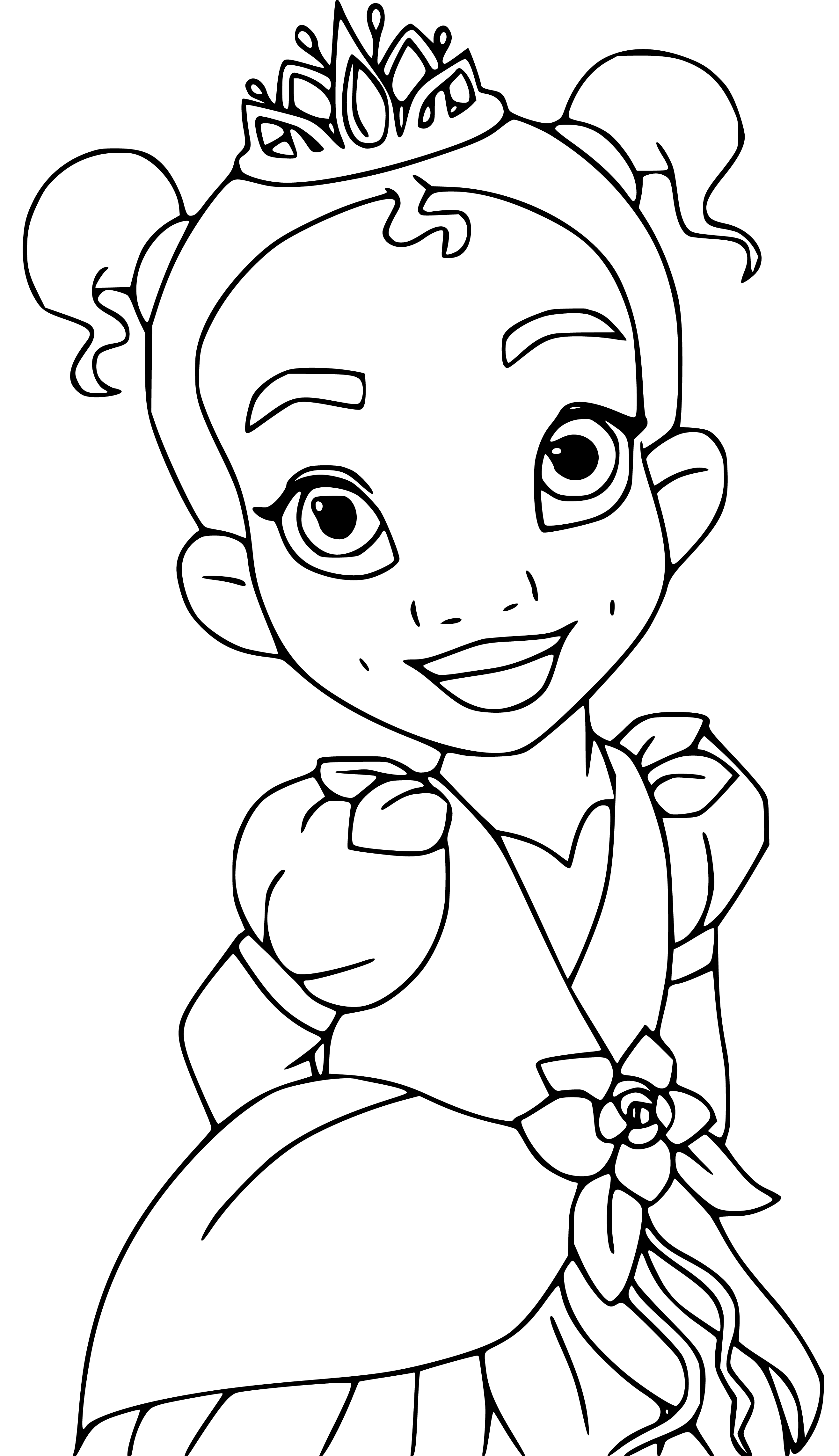 Princess Tiana as Child Coloring Pages - SheetalColor.com
