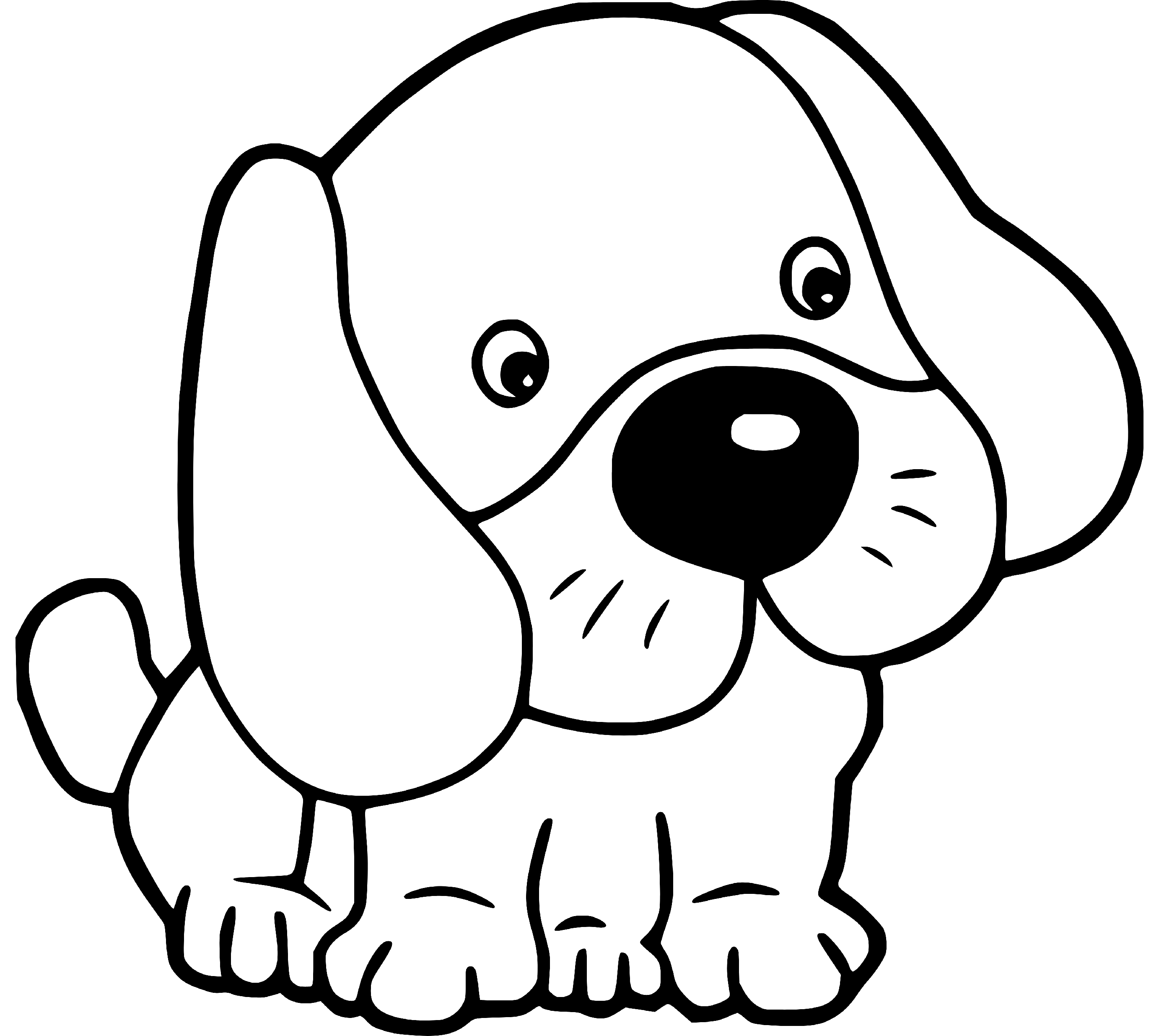 Simple Puppy Coloring Page for Kids - SheetalColor.com