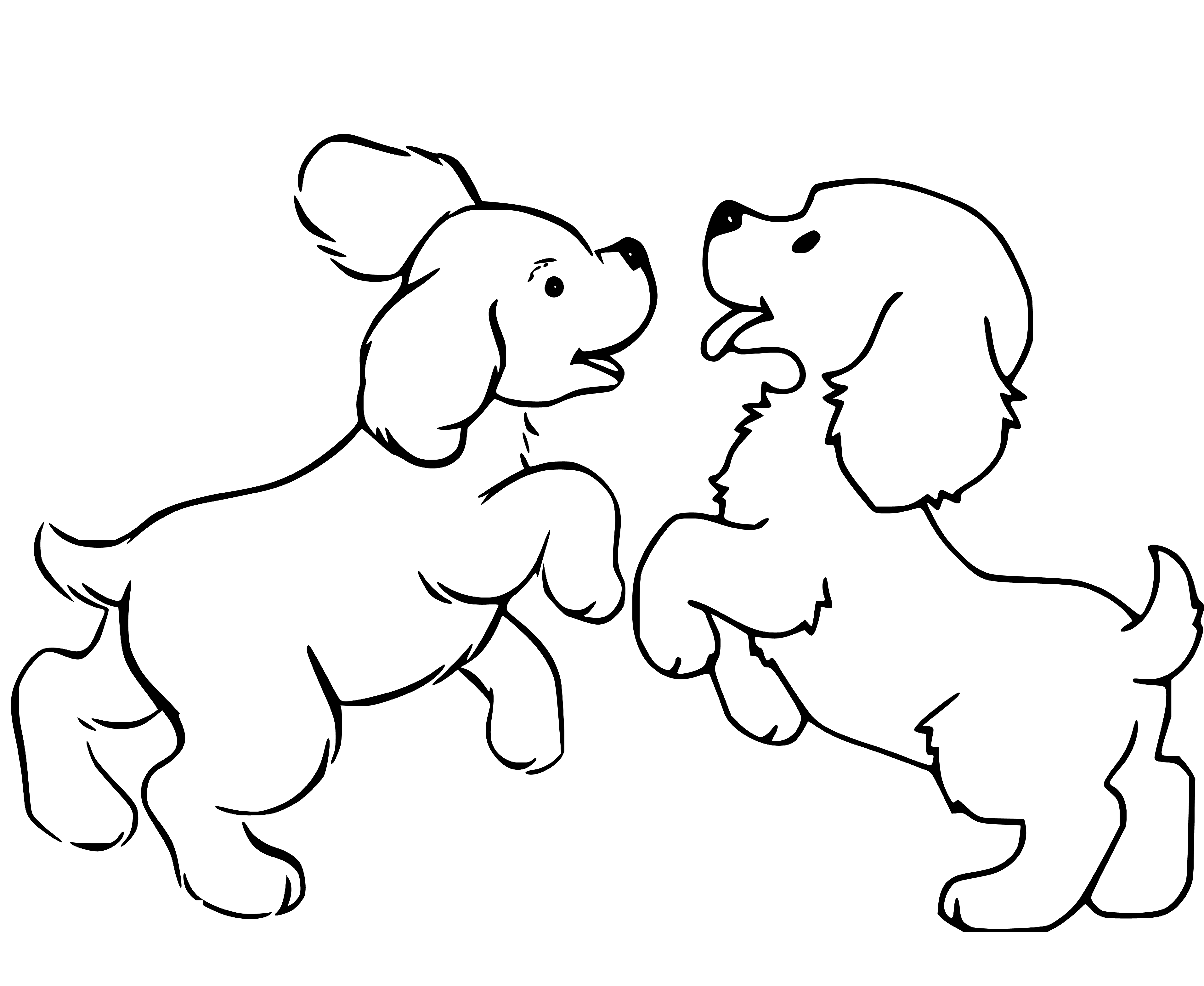 Puppies Coloring Page easy and simple for kids - SheetalColor.com