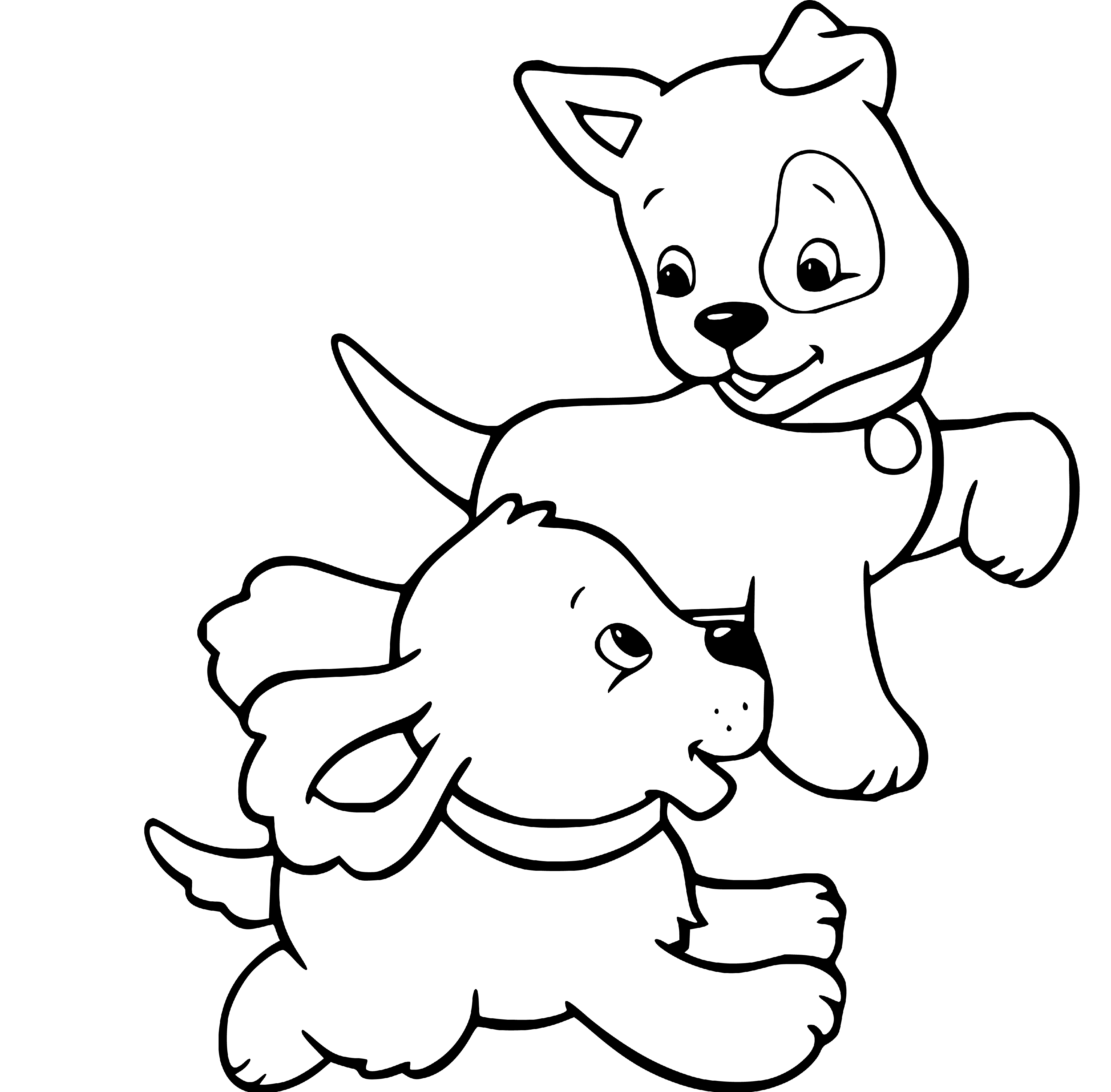 Simple Puppies Coloring Pages for Children - SheetalColor.com