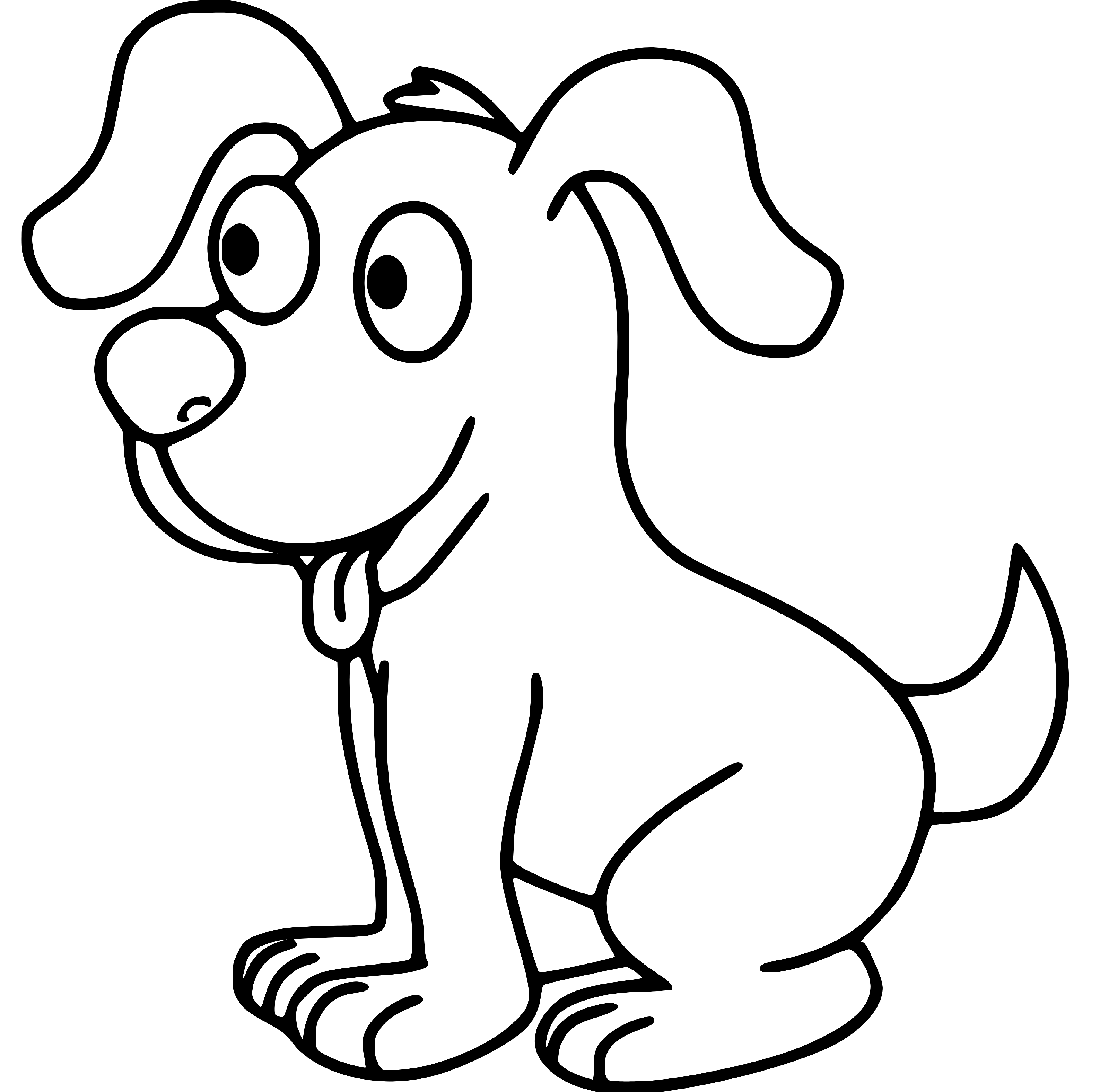 Puppy Tongue out Coloring Page for Kids - SheetalColor.com