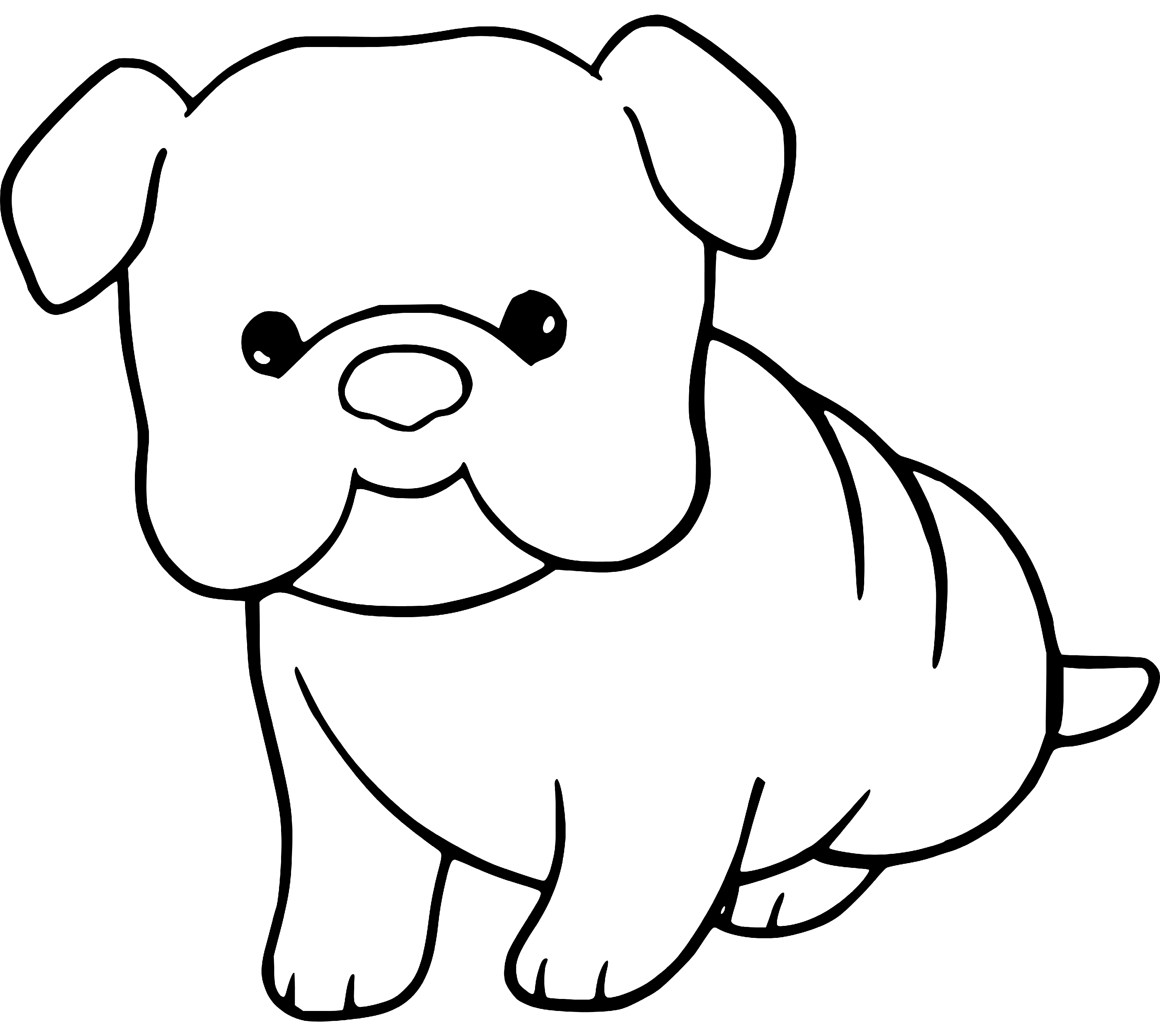 Cute Fat Puppy Coloring Page for Kids - SheetalColor.com