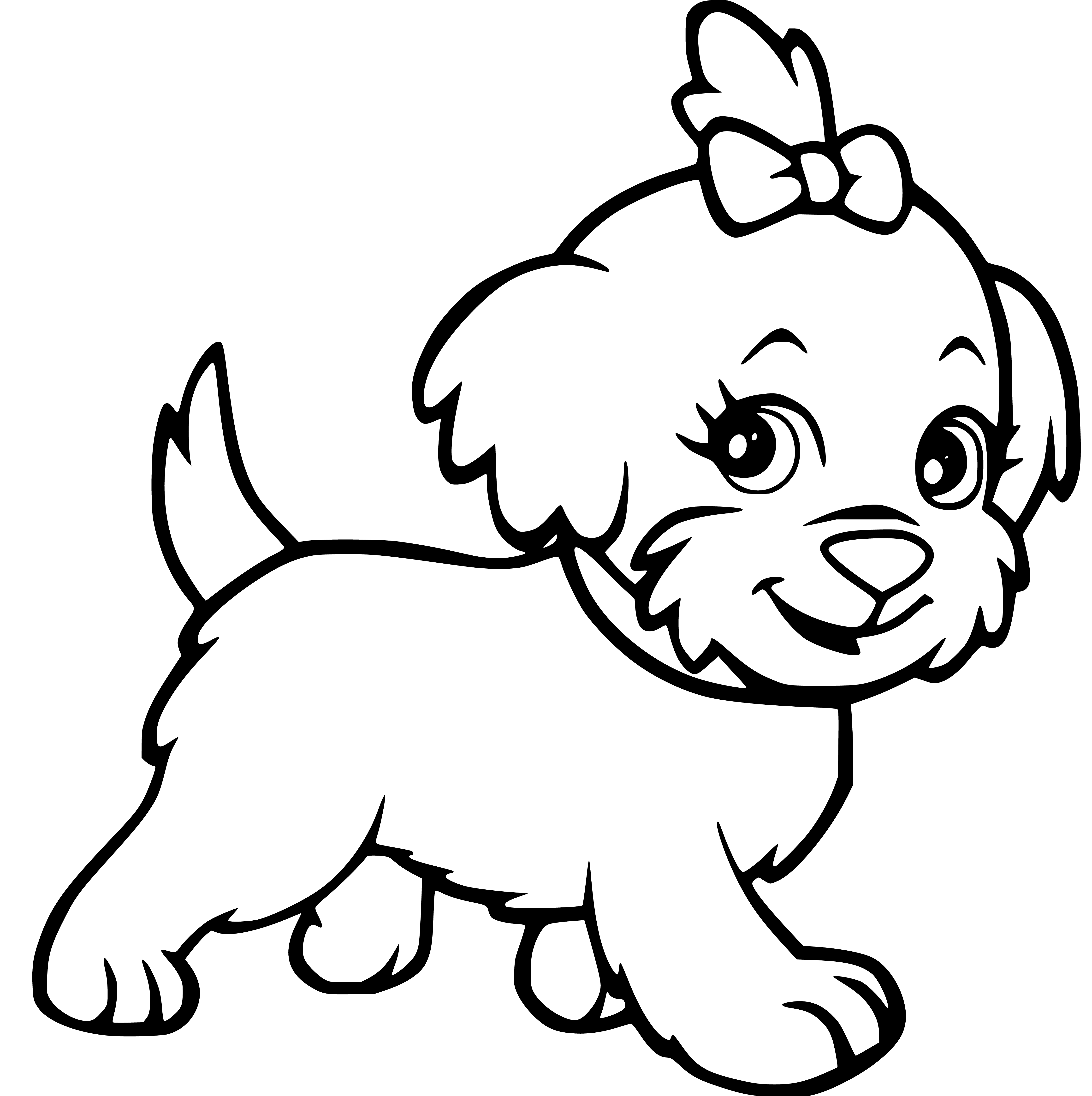 Cute Little Puppy Coloring Page for Children - SheetalColor.com