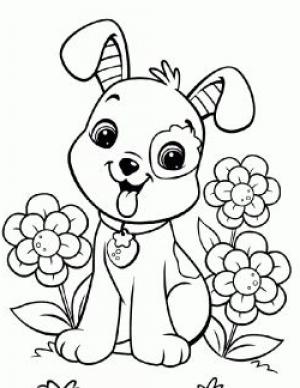 Puppy Dog Coloring Page for Kids - SheetalColor.com