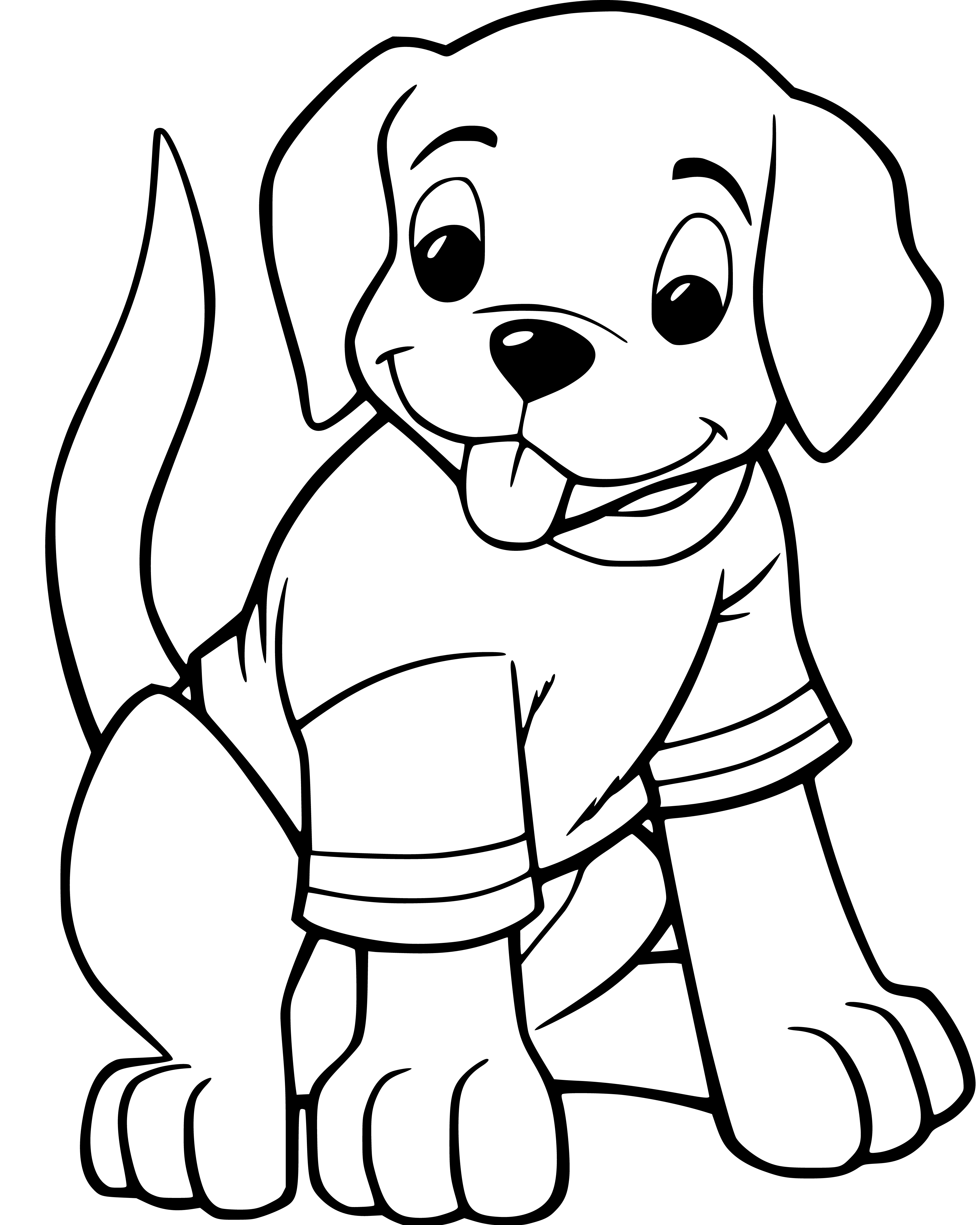 Puppy wearing clothes Coloring pages - SheetalColor.com