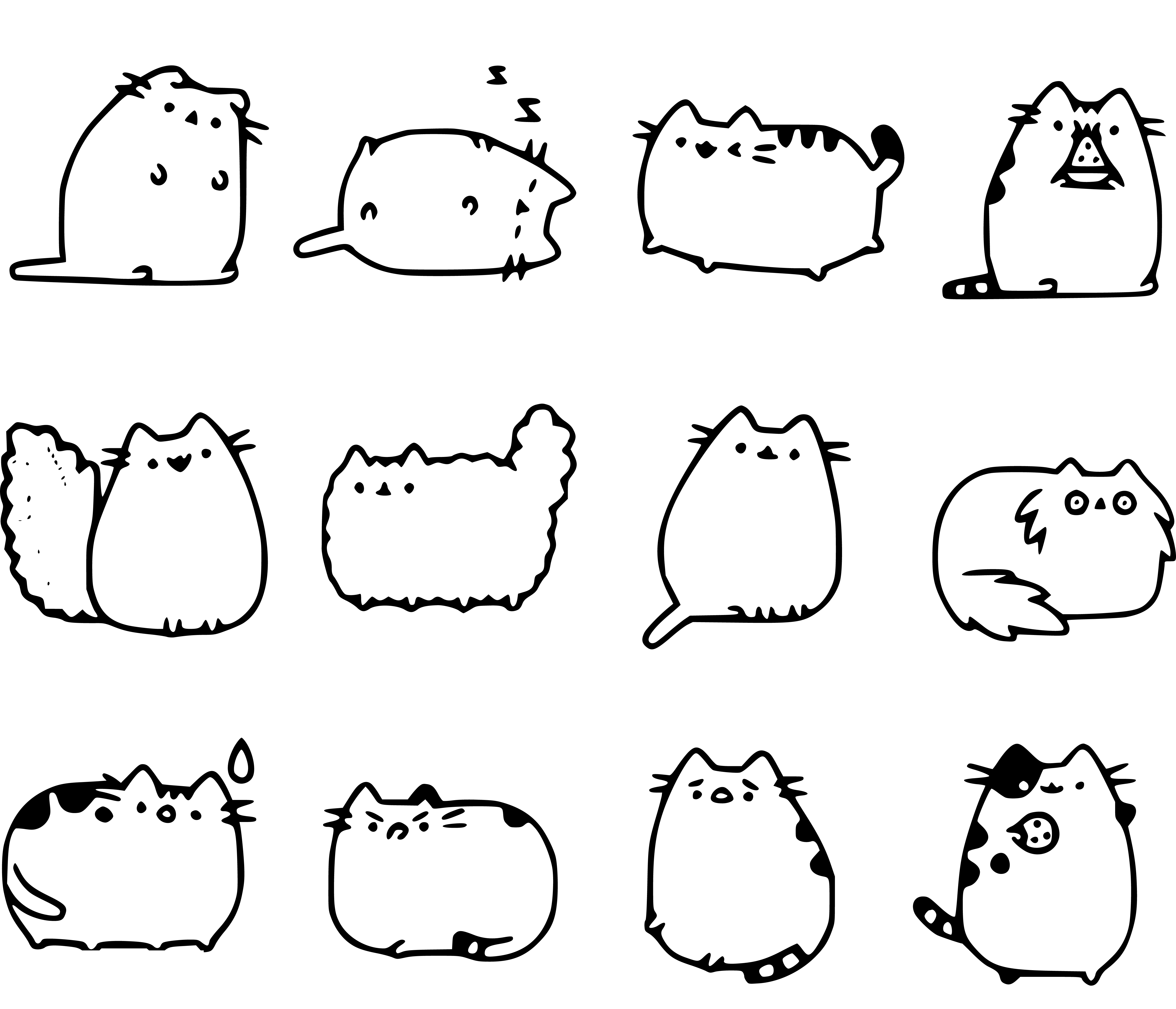 Pusheen Coloring Sheets - Easy for kids - Simple to color and printable ...