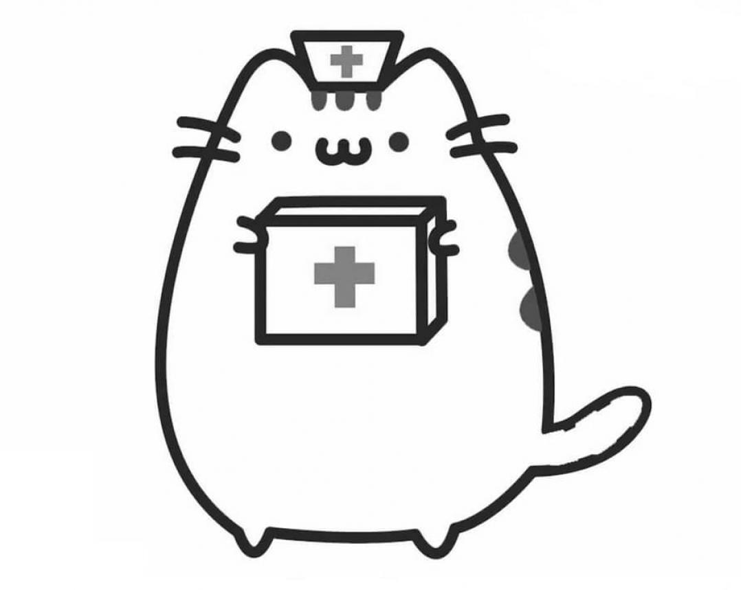 Doctor Pusheen Coloring Pages - SheetalColor.com