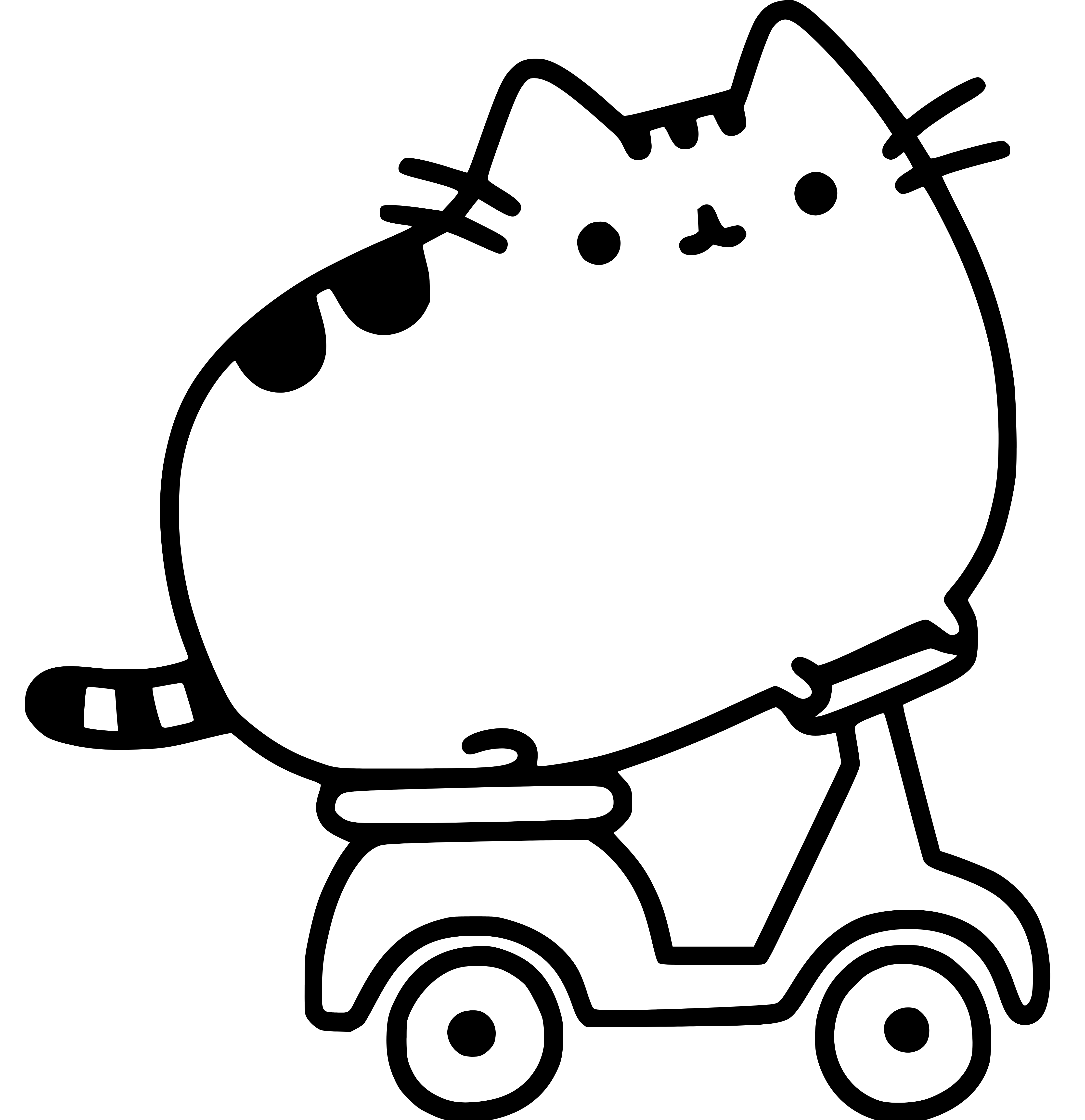 Pusheen coloring pages simple and easy for kids - SheetalColor.com