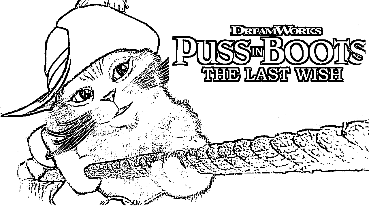 Puss in Boots The Last Wish Coloring Page Printable - SheetalColor.com