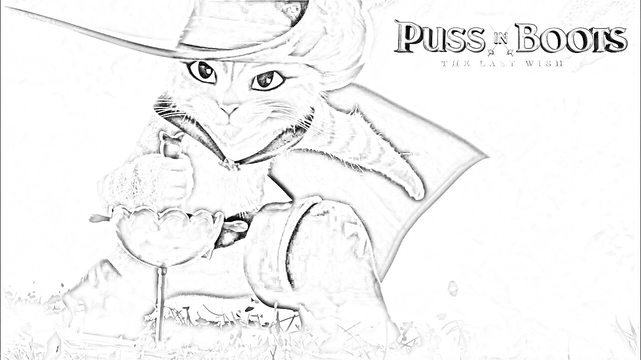 Puss in Boots The Last Wish Coloring Page Free Printable - SheetalColor.com