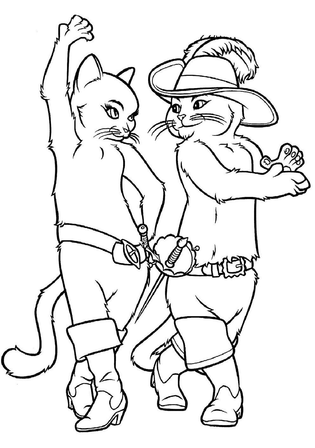 Puss in Boots Dancing The Last Wish Coloring  for kids - SheetalColor.com
