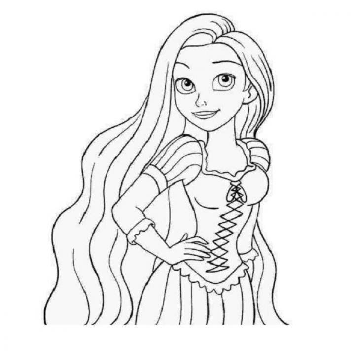 Rapunzel as Little Girl Coloring Page - SheetalColor.com