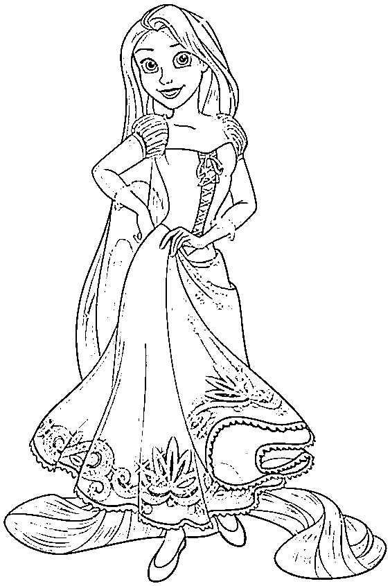 Pretty Rapunzel Coloring Page - SheetalColor.com