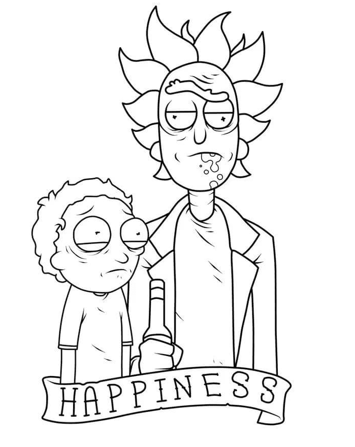 Rick and Morty Coloring Page - SheetalColor.com