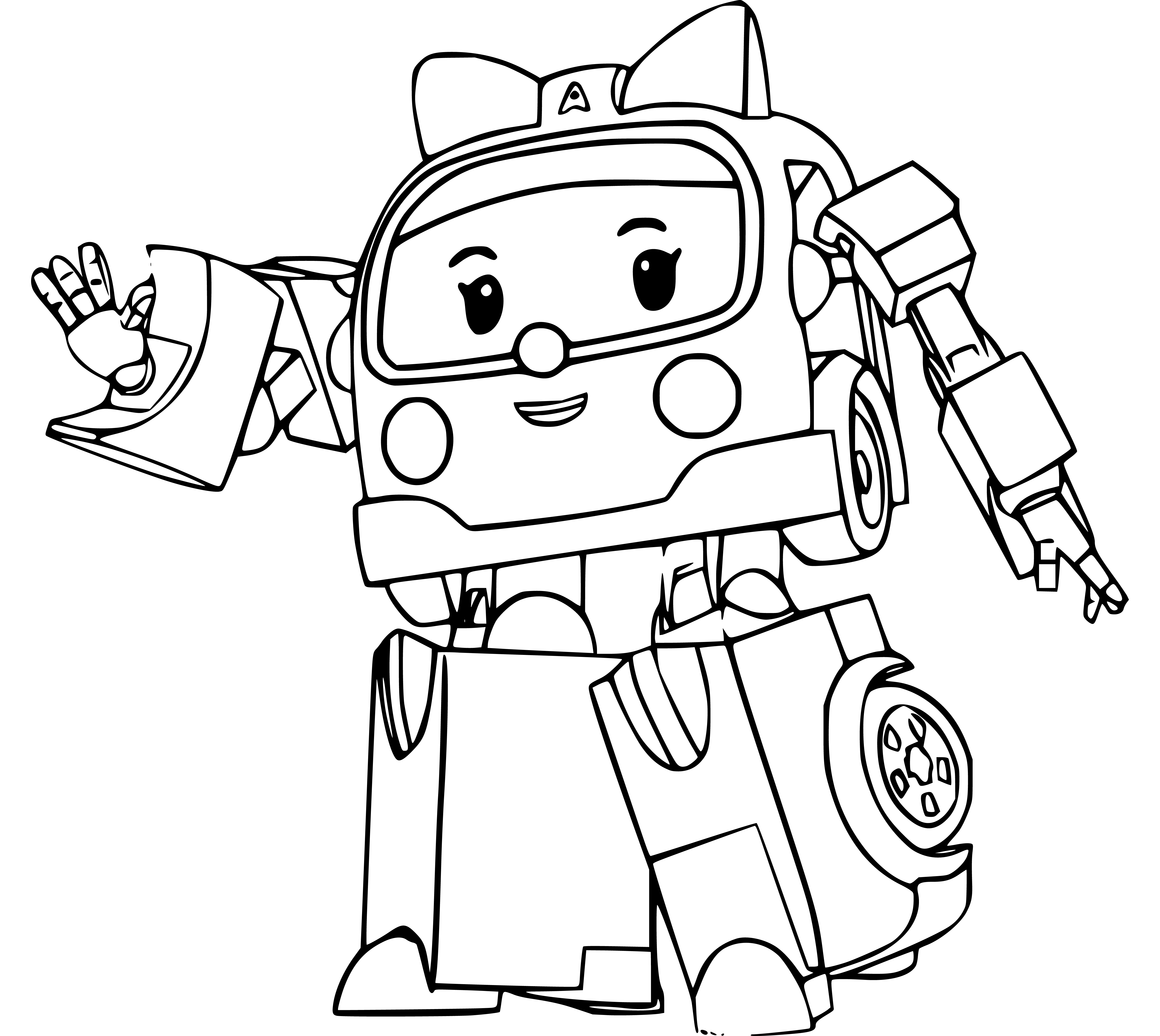 Robocar Poli: Amber Coloring Page - SheetalColor.com