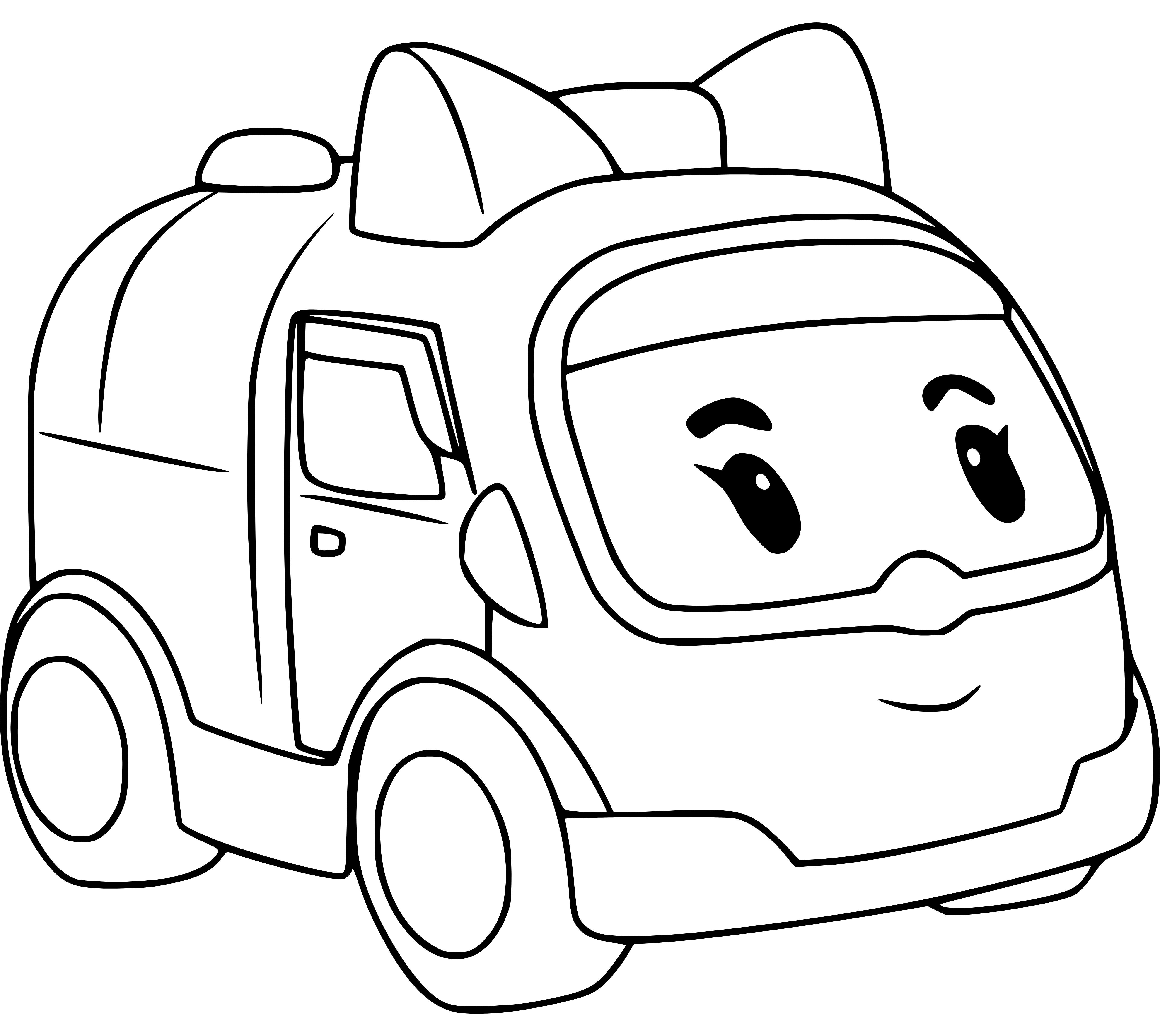 Robocar Ambulance Amber Coloring Pages for kids - SheetalColor.com