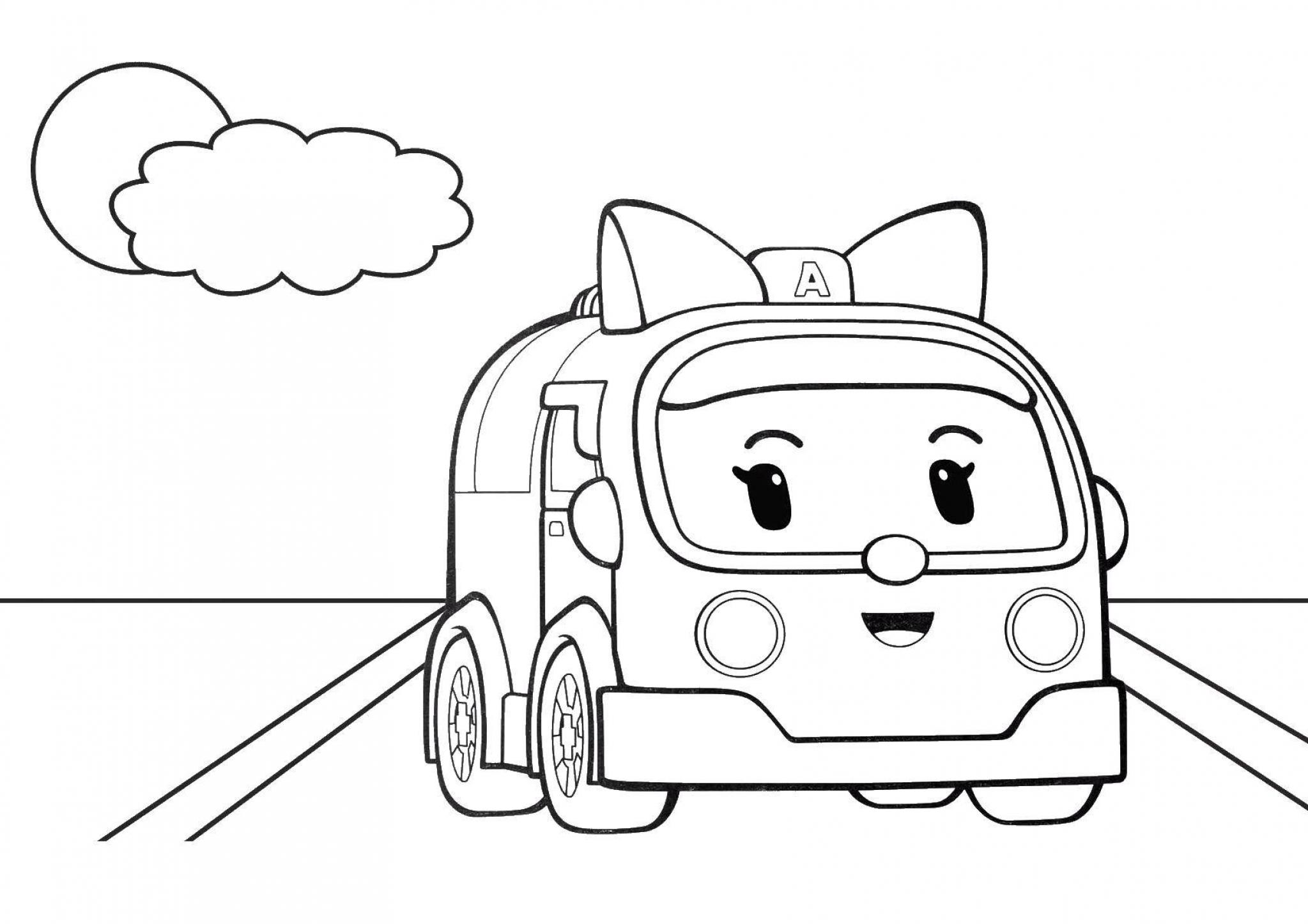 Ambulance Amber coloring sheet - SheetalColor.com