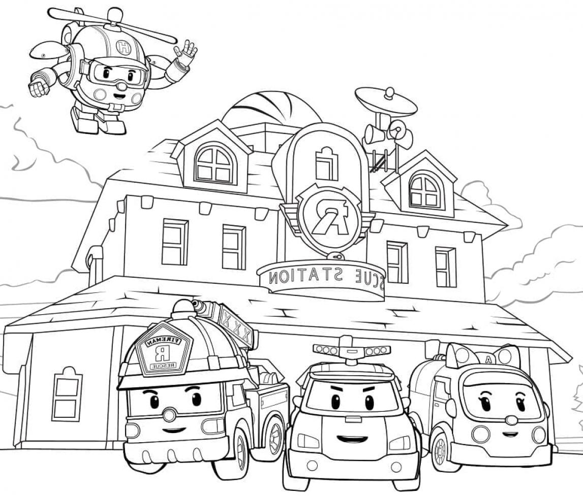 Printable Robocar Amber Coloring Sheets Easy for Kids - Blank Outline ...