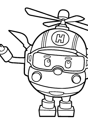 Robocar Poli coloring pages Helly for kids, printable free - SheetalColor.com