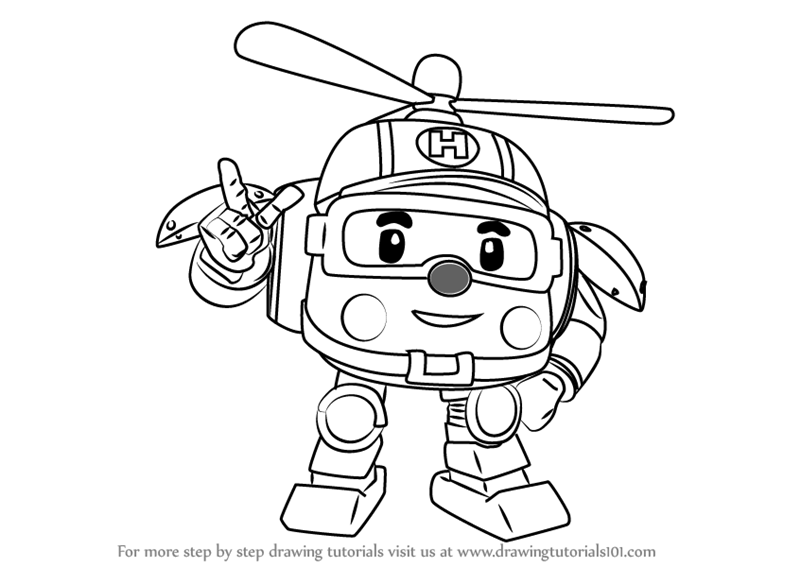 Helly from Robocar Poli coloring pages - SheetalColor.com