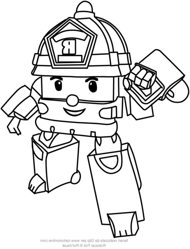 Printable Robocar Poli Roy Coloring Sheets Easy for Kids - Blank ...