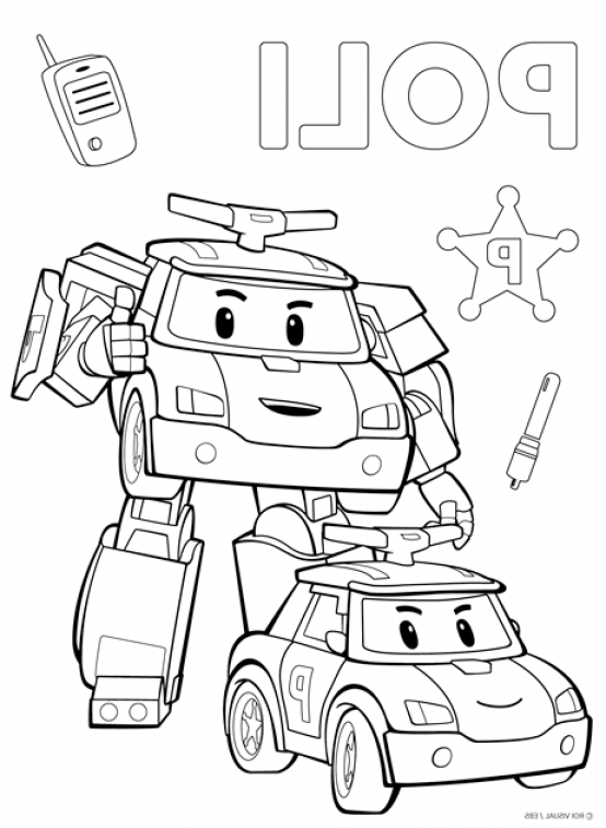 Robocar Poli coloring page printable - SheetalColor.com