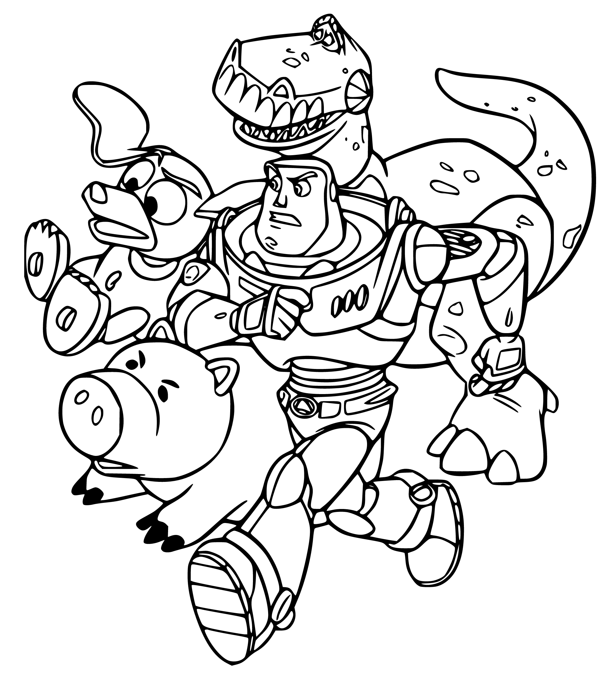 TOY STORY: Buzz,Slinky,Rex,Hamm Coloring Pages - SheetalColor.com