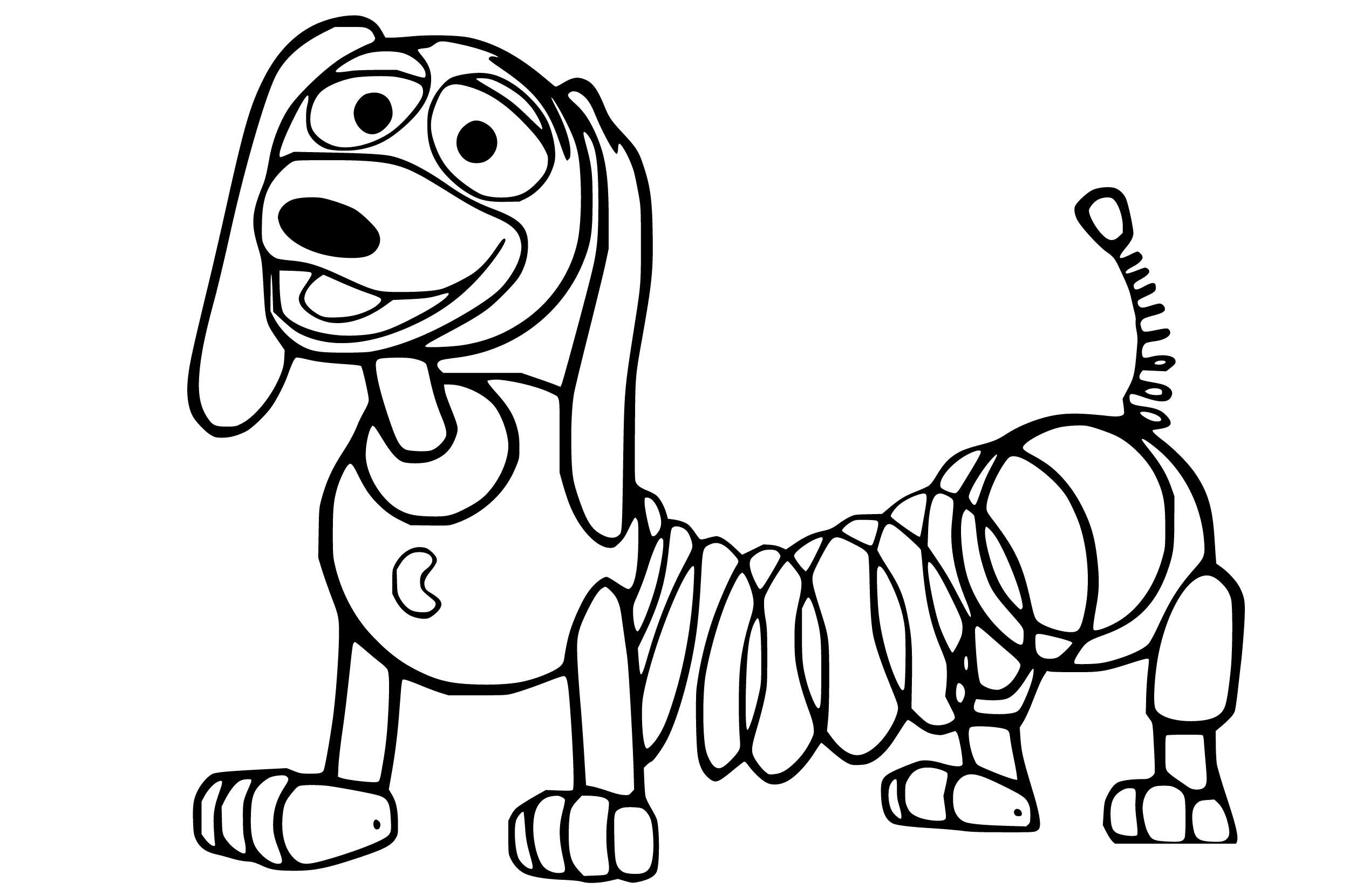 Simple Slinky Dog (Toy Story) Coloring Pages - SheetalColor.com