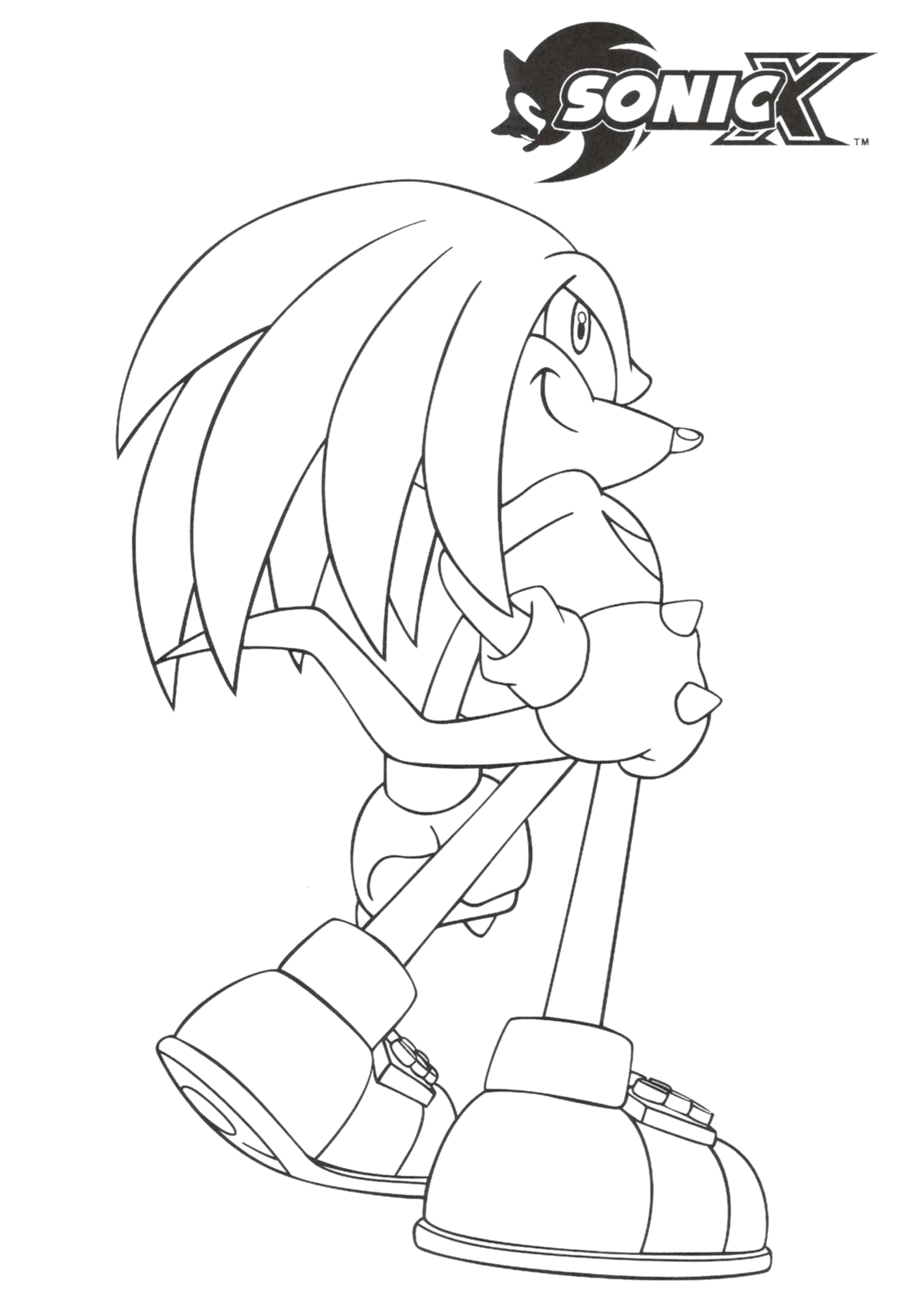 Knuckle the Echidna - Coloring Pages for kids - SheetalColor.com