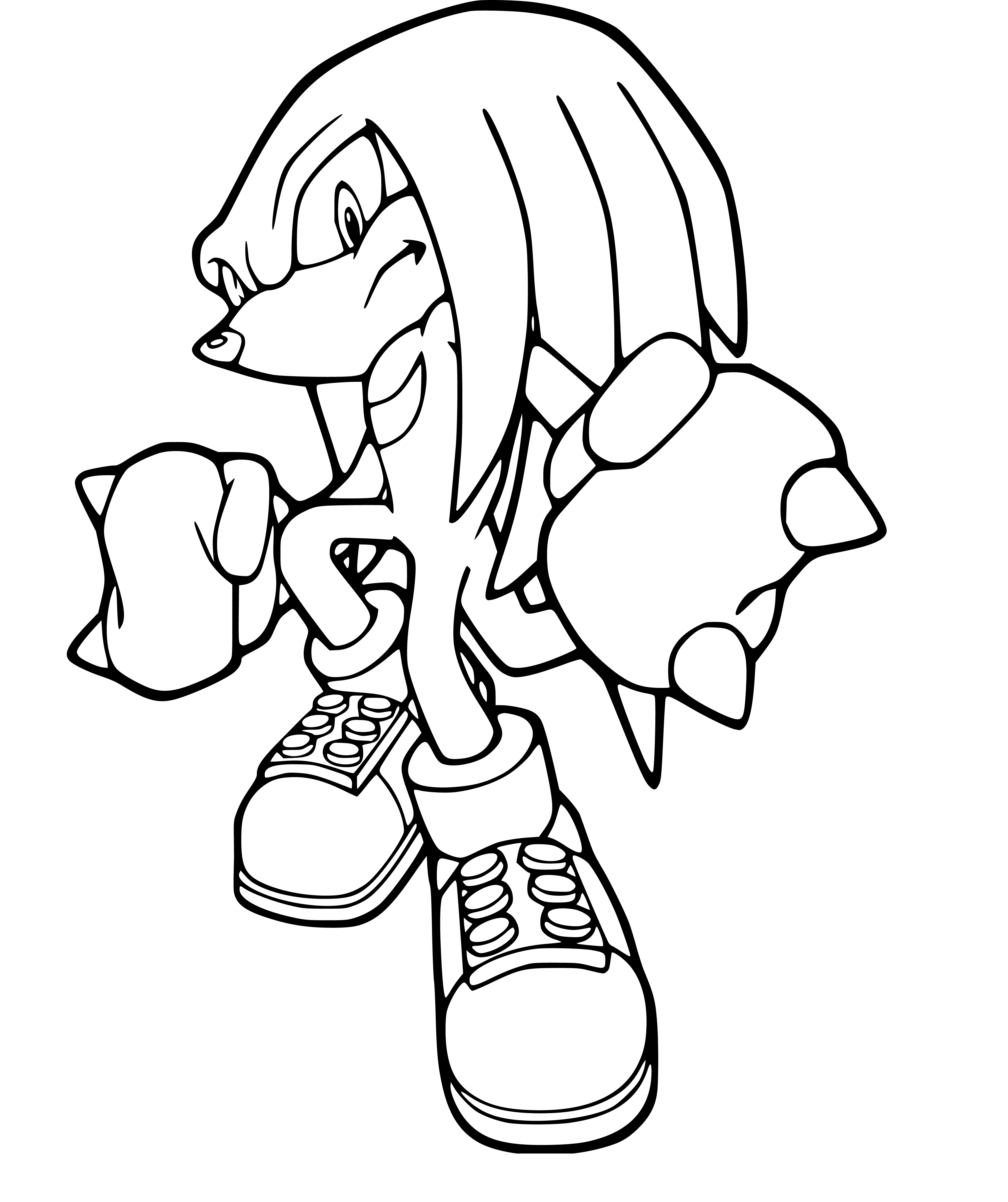 Sonic Knuckles Coloring Page for Kids - SheetalColor.com
