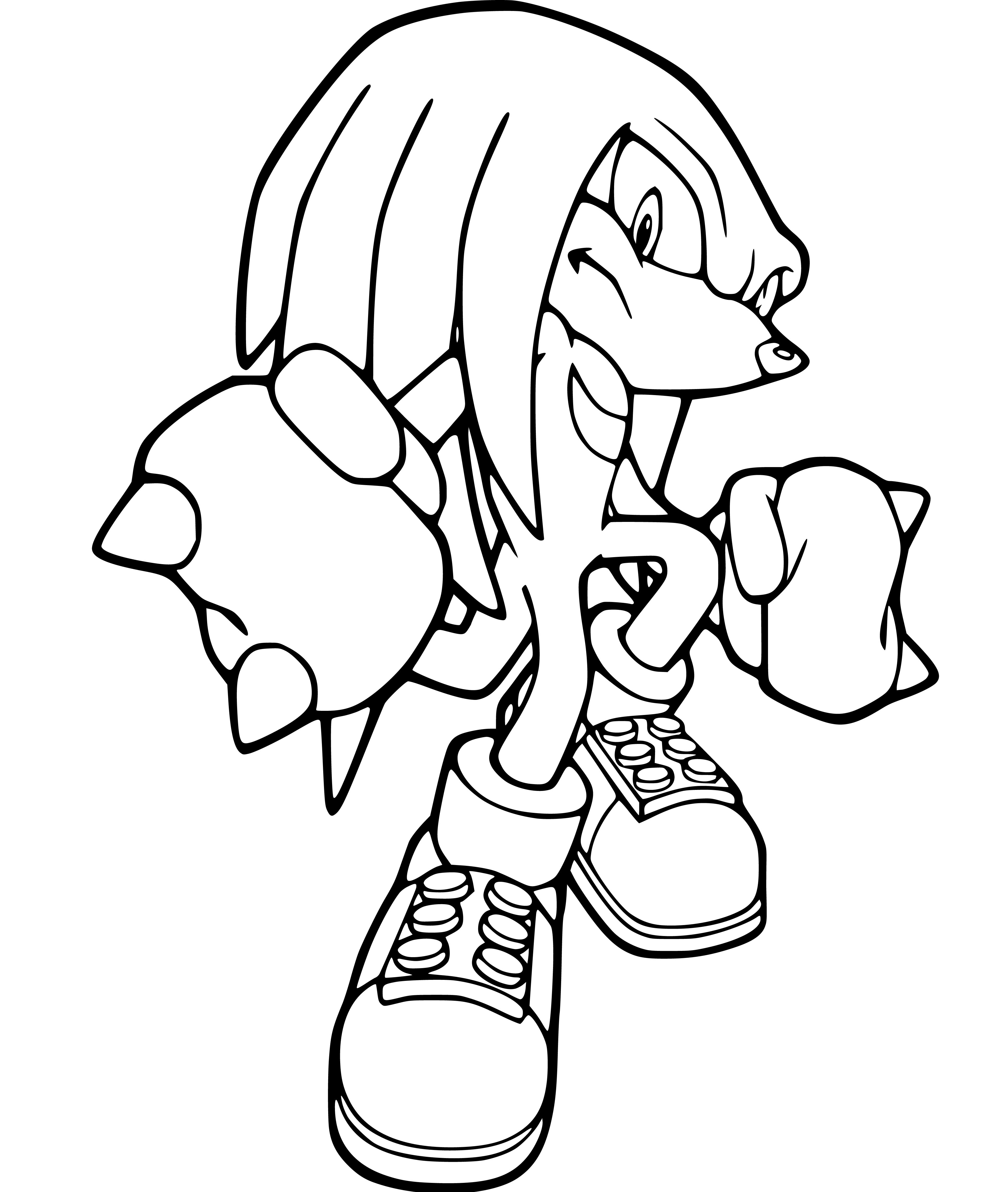 Knuckles Coloring Sheet (the Echidna) - SheetalColor.com