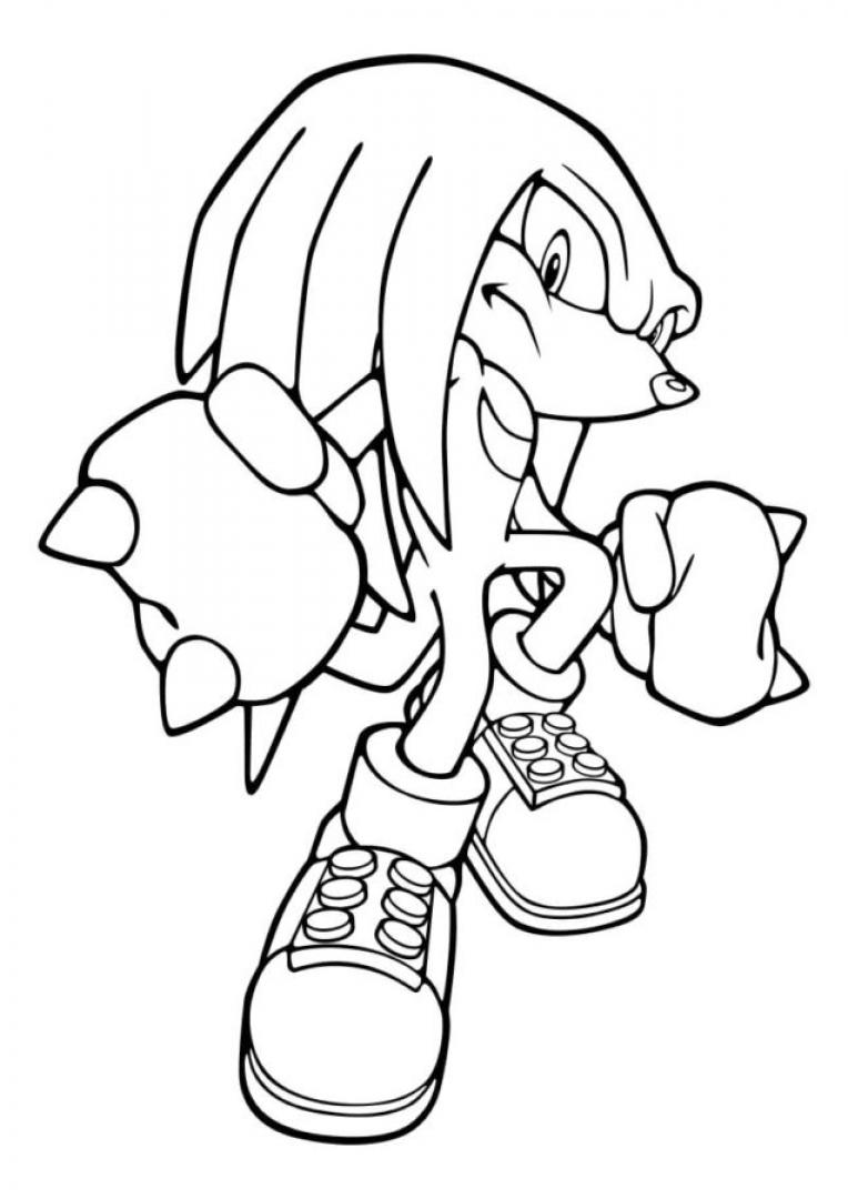 Knuckles the Echidna Coloring Pages