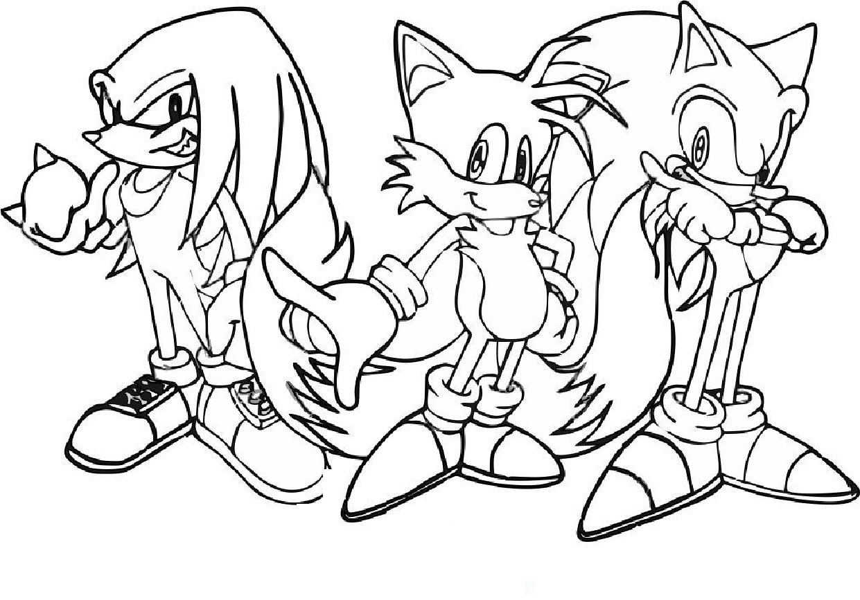 Sonic Knuckles Shadow the Hedgehogs Coloring Pages - SheetalColor.com