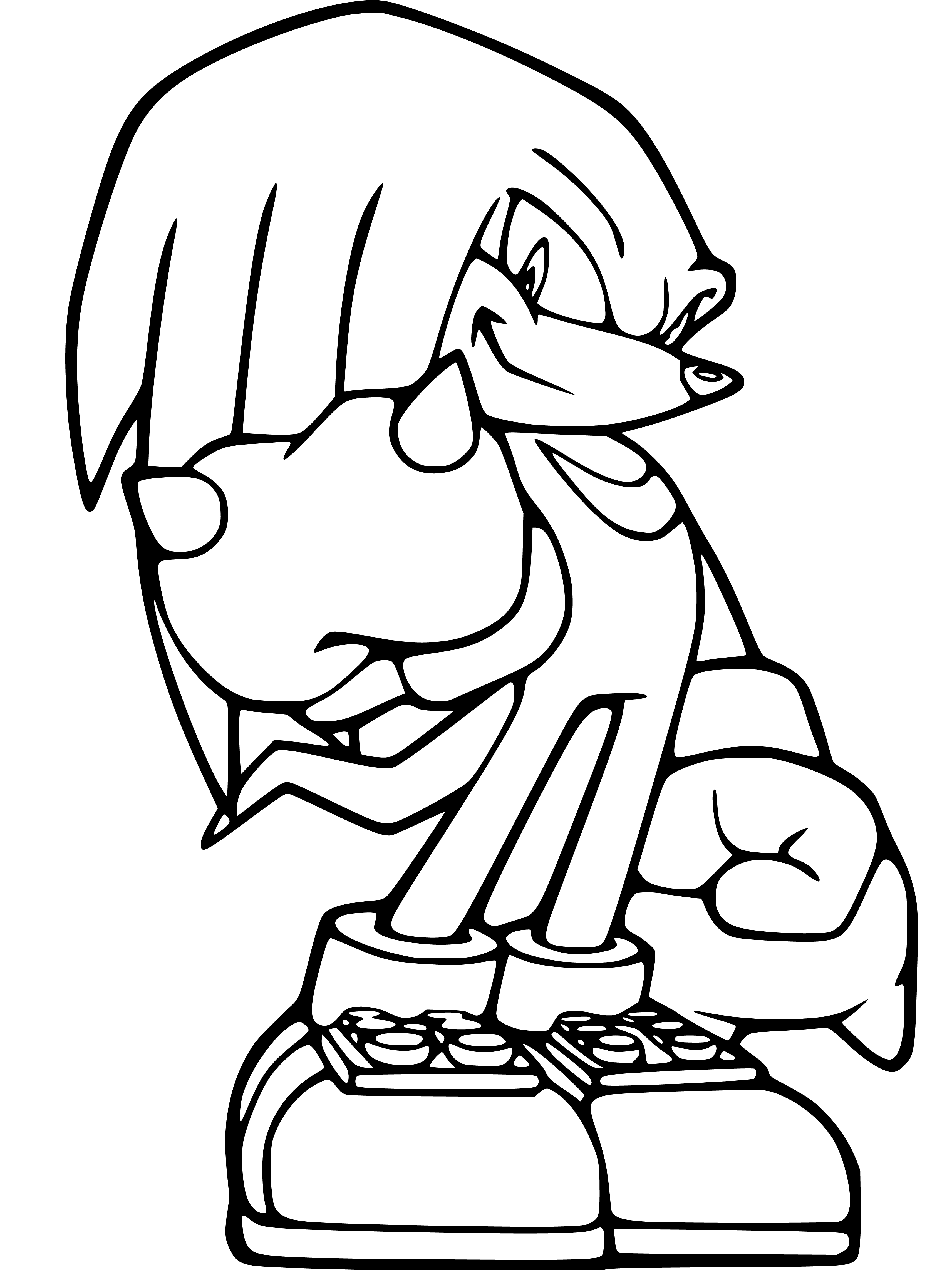 Knuckles the Echidna Coloring Sheets (Sonic the Hedgehog) - Coloring Sheets