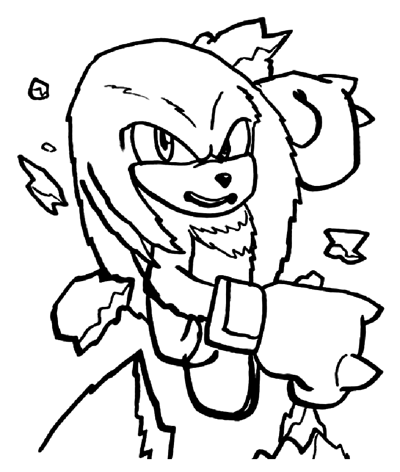 Sonic the Hedgehog: Knuckles Coloring Page - SheetalColor.com