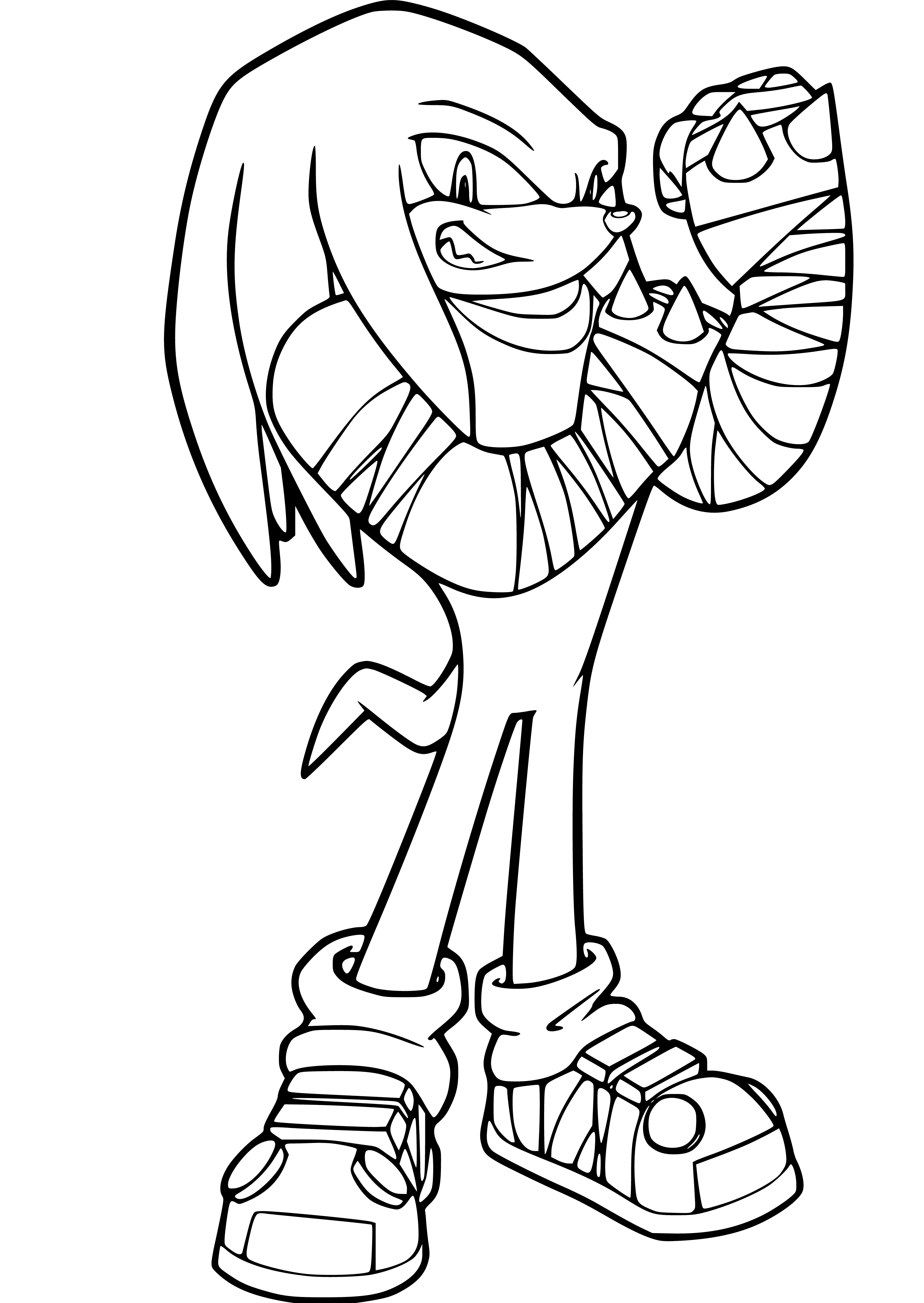 Knuckles the Echidna Coloring Sheet for Children Printable - SheetalColor.com