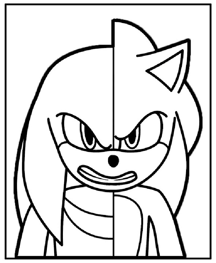 Sonic vs Knuckles Coloring Page - SheetalColor.com