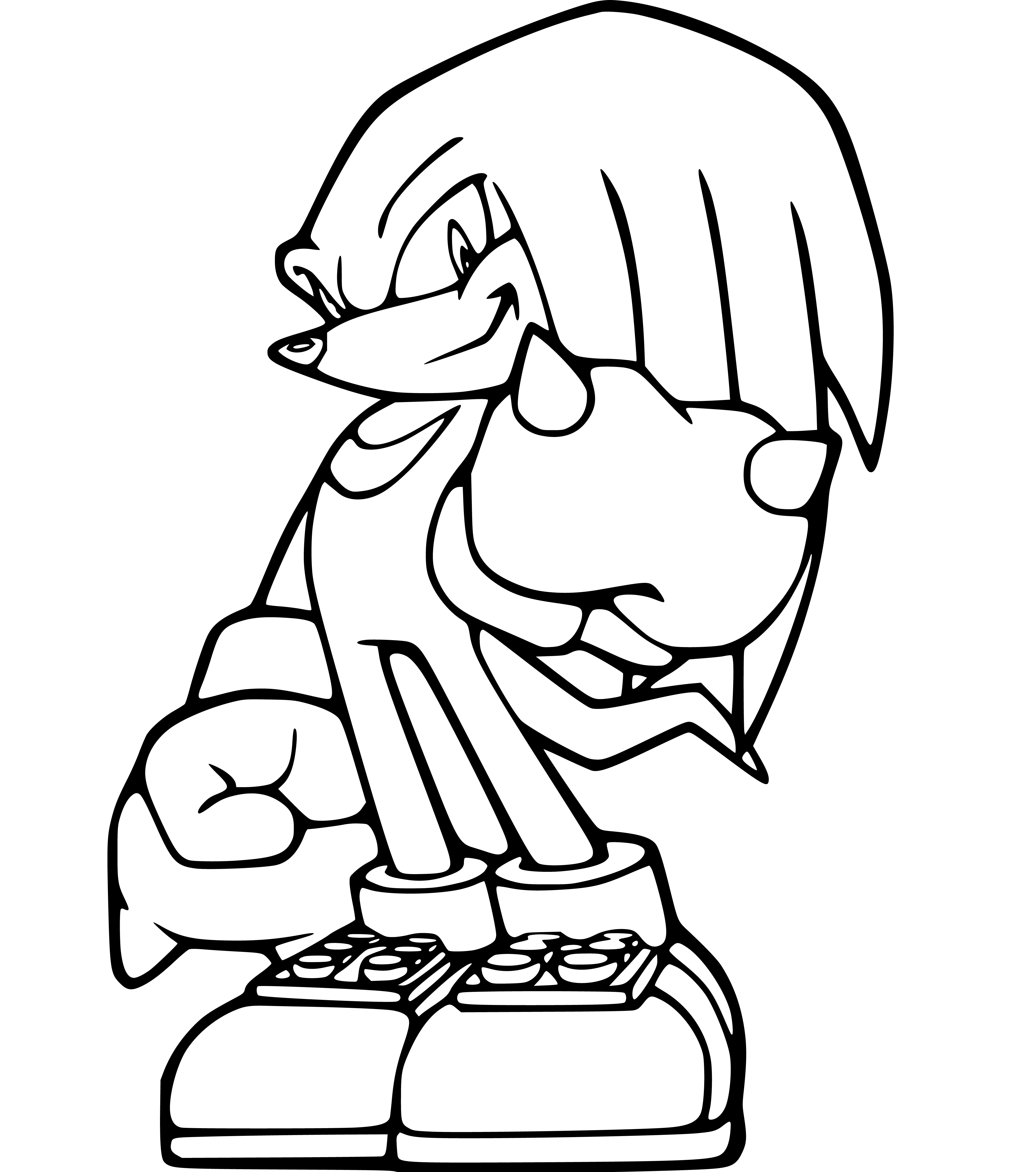 Knuckles Coloring Page (SONIC) - SheetalColor.com