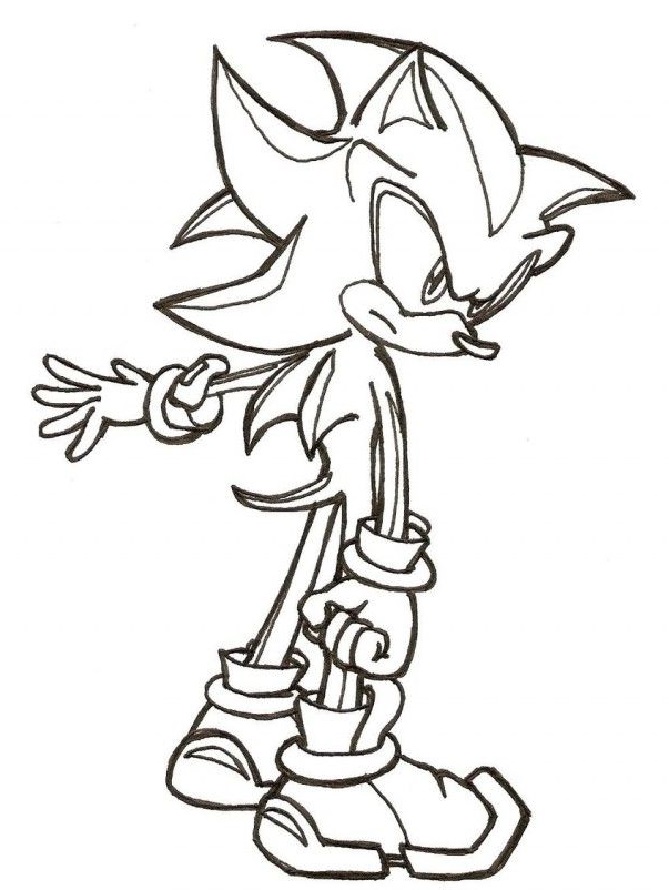 Sonic Shadow the Hedgehog Coloring Page - SheetalColor.com