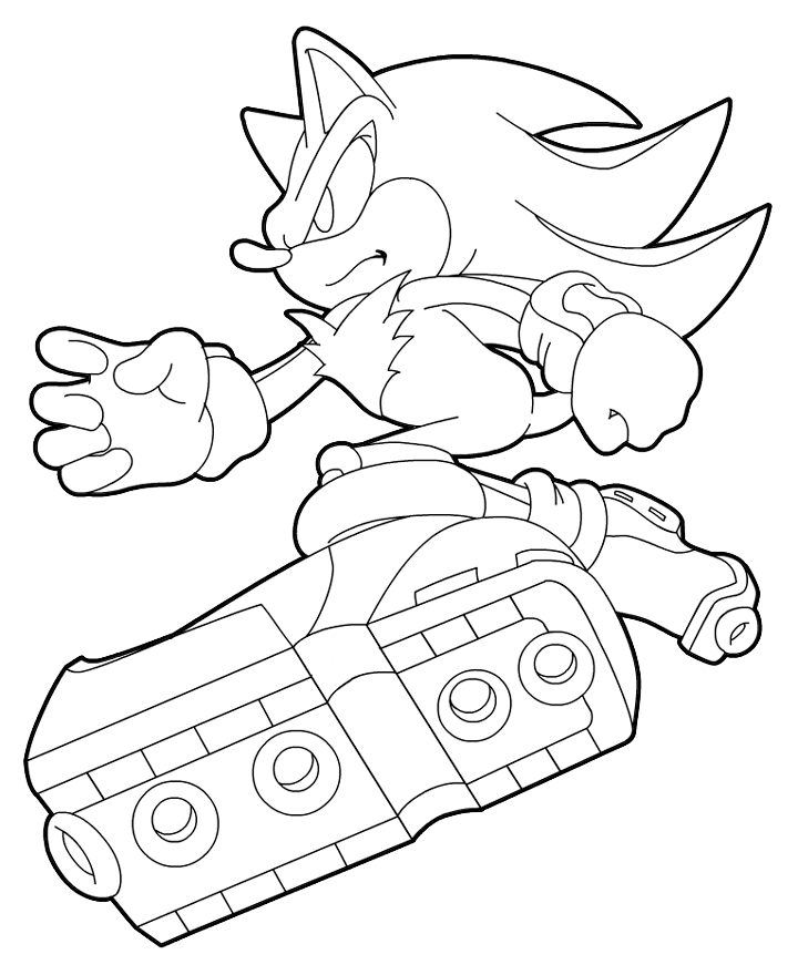 Free Shadow The Hedgehog Coloring Pages To Print - SheetalColor.com