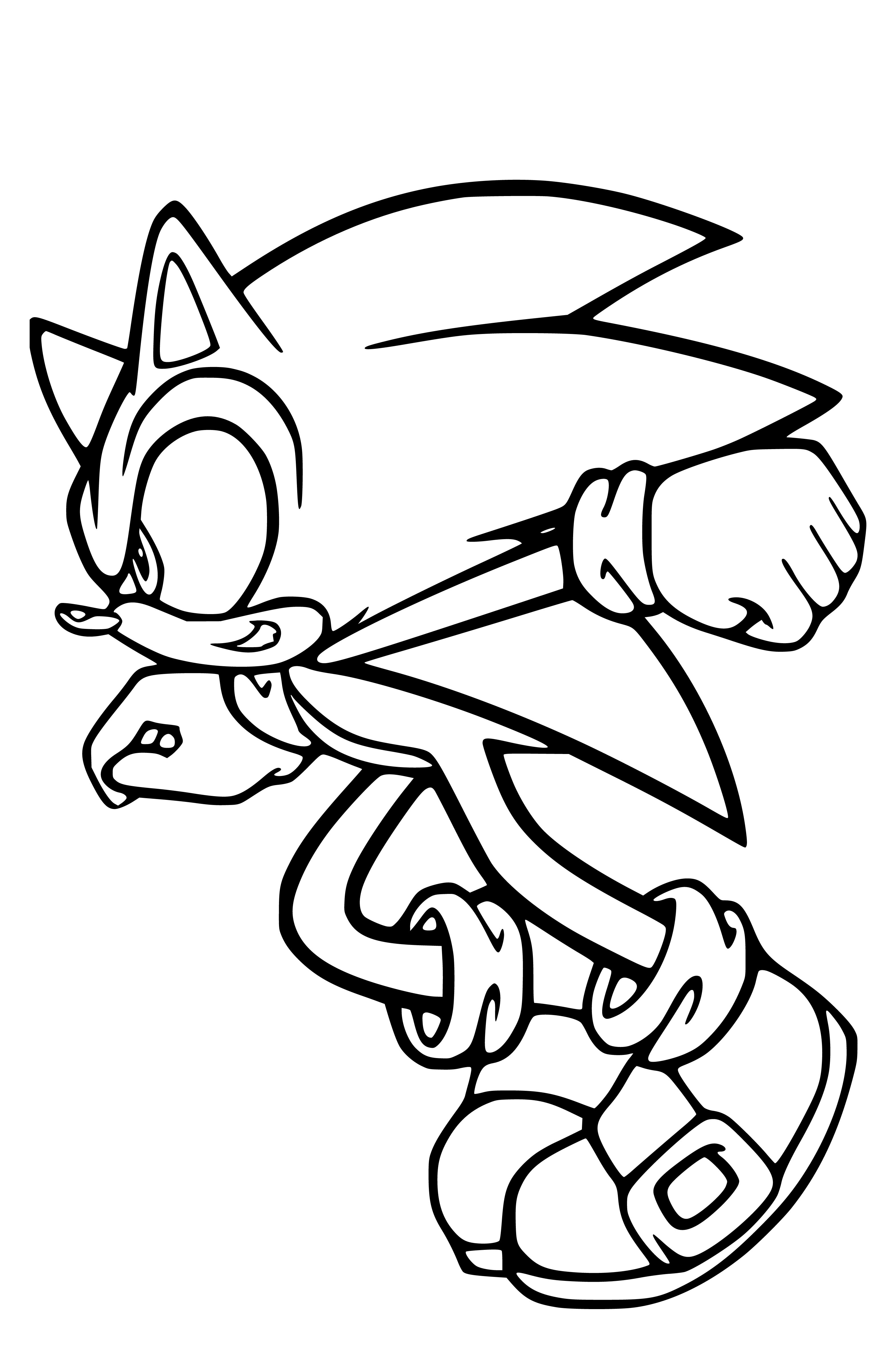 Sonic the Hedgehog Easy Coloring Page for Kids - SheetalColor.com