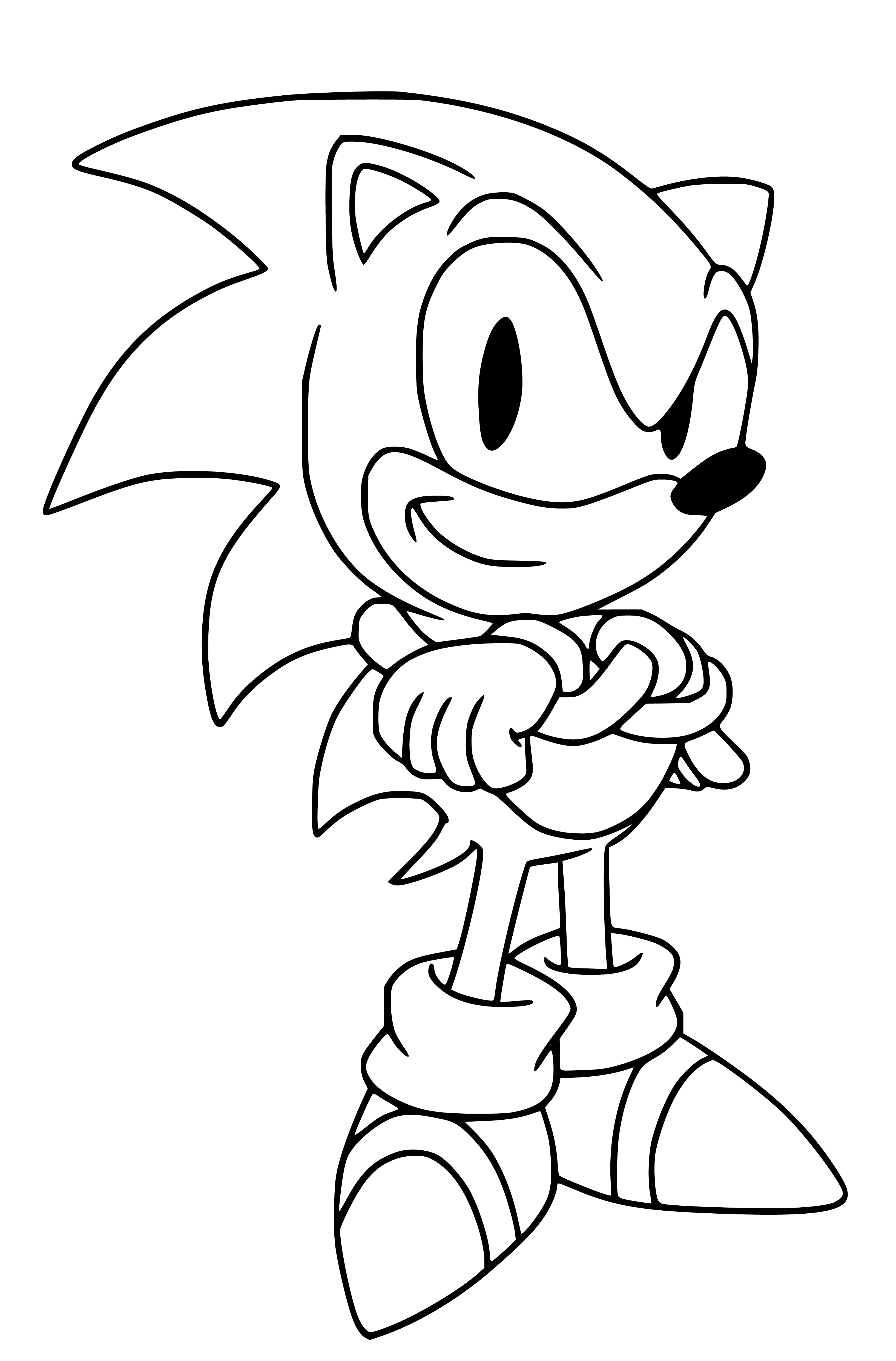 Sonic Simple Coloring Page for Children - SheetalColor.com