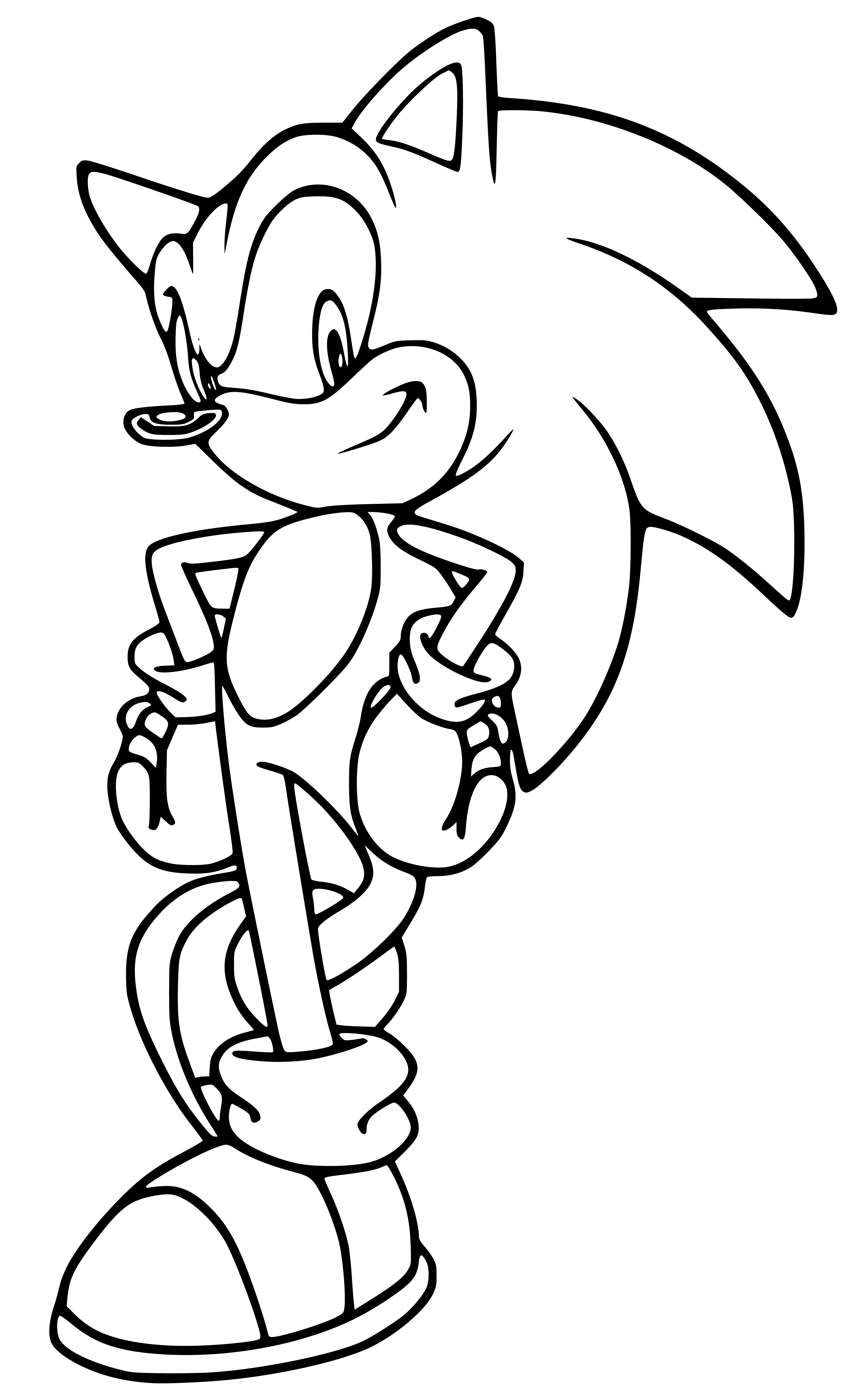Sonic the Hedgehog Simple and Easy for Kids Coloring Pages - SheetalColor.com