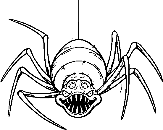 Creepy Spider Coloring Page - SheetalColor.com