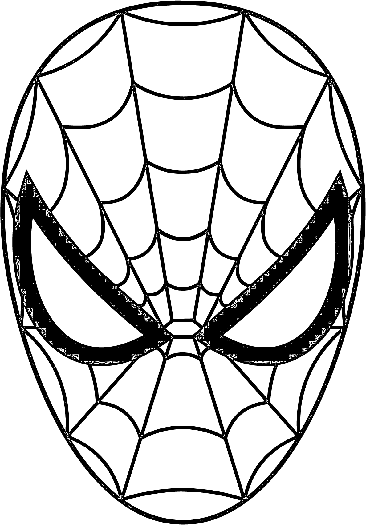 Spiderman Mask black white Coloring sheet for children - SheetalColor.com
