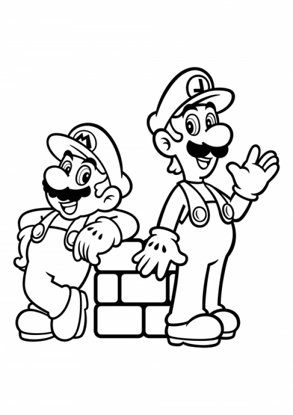Luigi and Mario coloring pages - SheetalColor.com