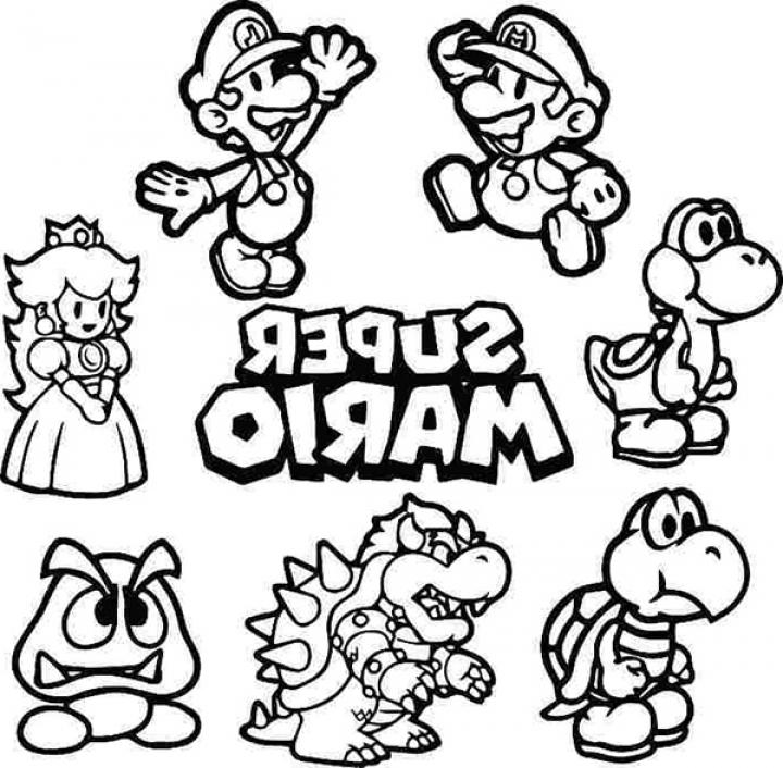 Printable Super Mario Coloring Sheets Easy for Kids - Blank Outline ...