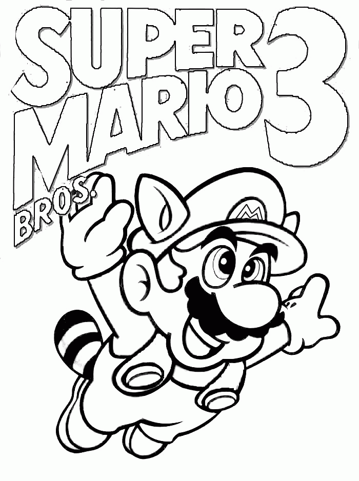 Super Mario 3 Coloring Sheet - SheetalColor.com